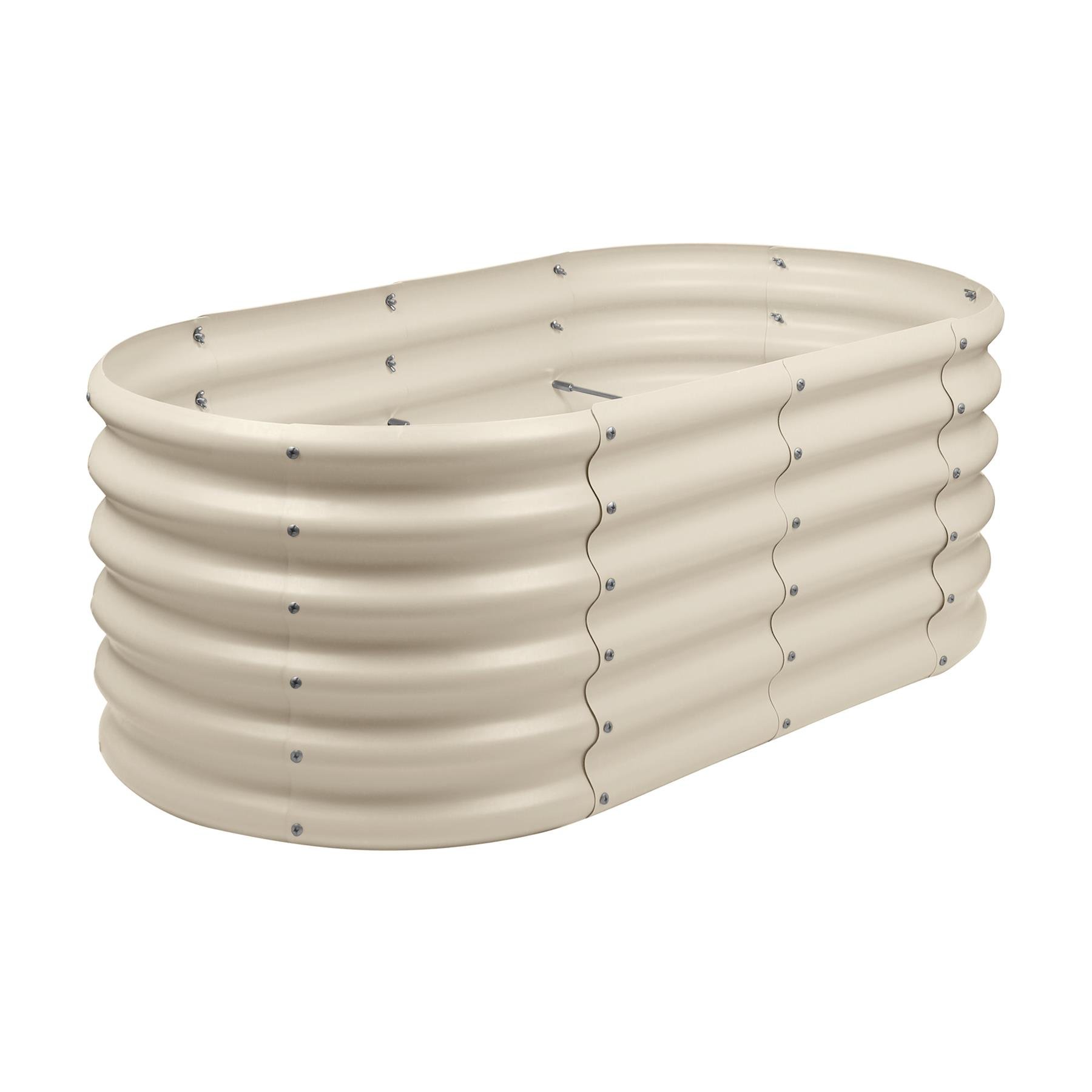 Harbour Housewares Rounded Raised Garden Bed 120cm x 60cm x 45cm - Ivory