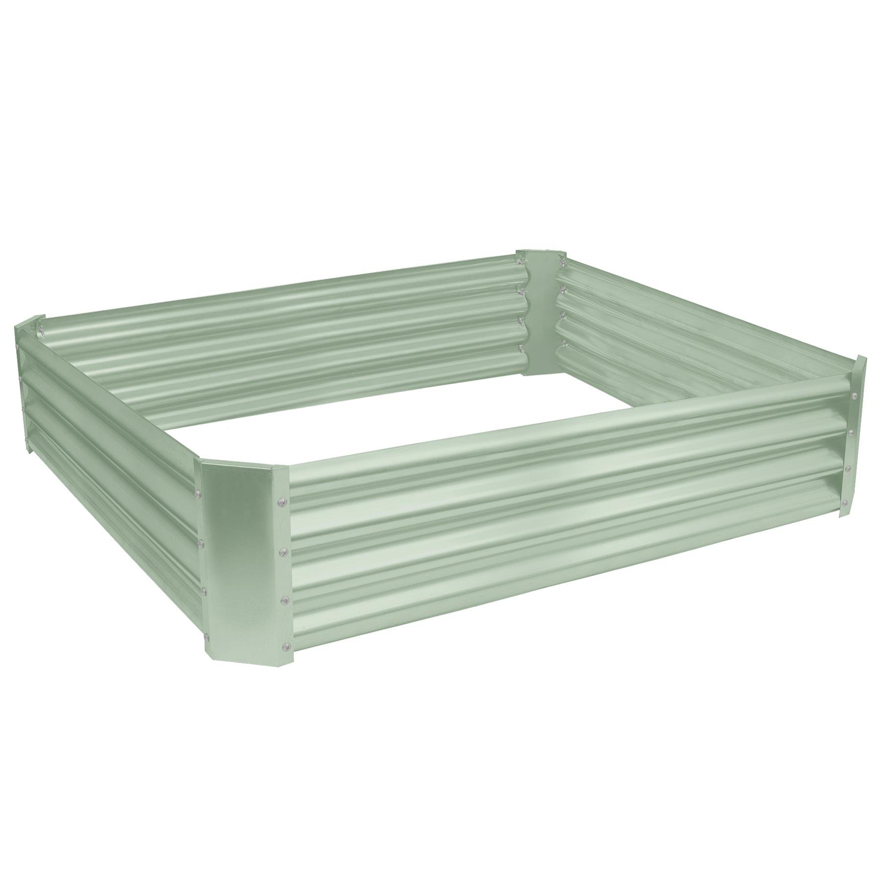 Harbour Housewares Square Steel Raised Garden Bed 120cm x 120cm - Green