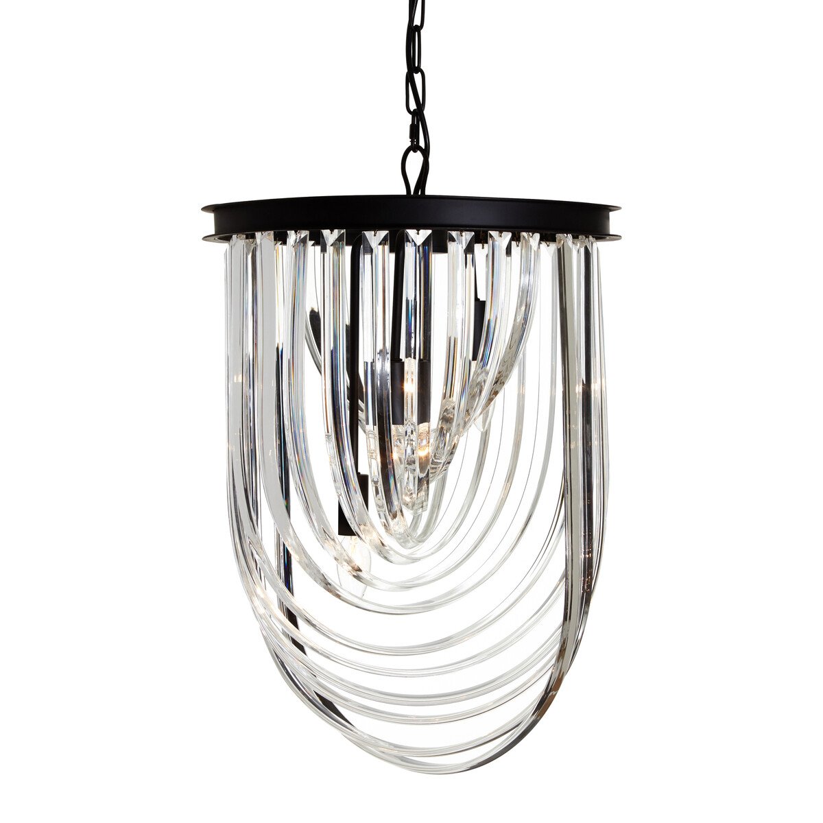 Orsina Glass Swirl Chandelier - Black
