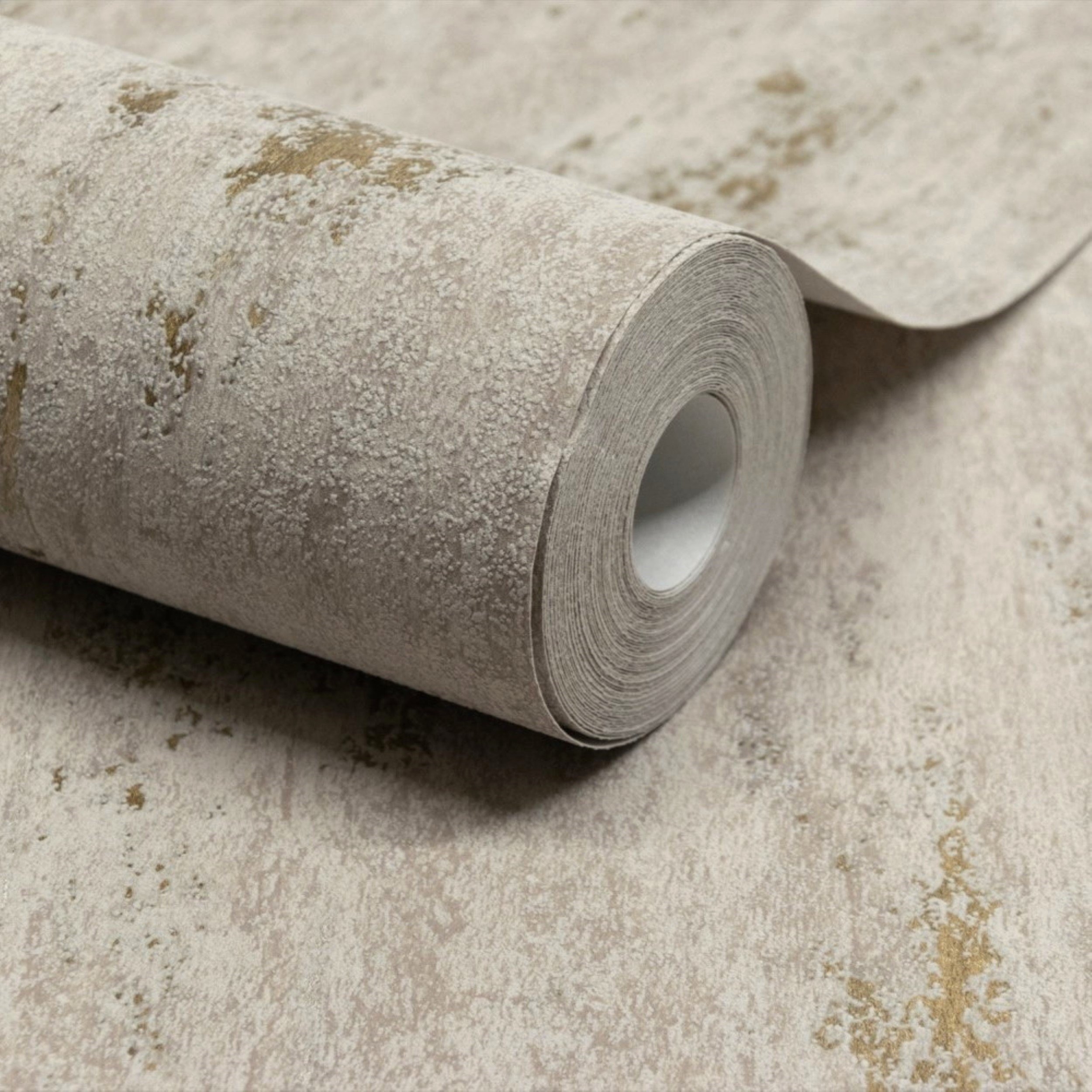 Grandeco Paul Moneypenny Plaster Urban Texture Wallpaper -Taupe