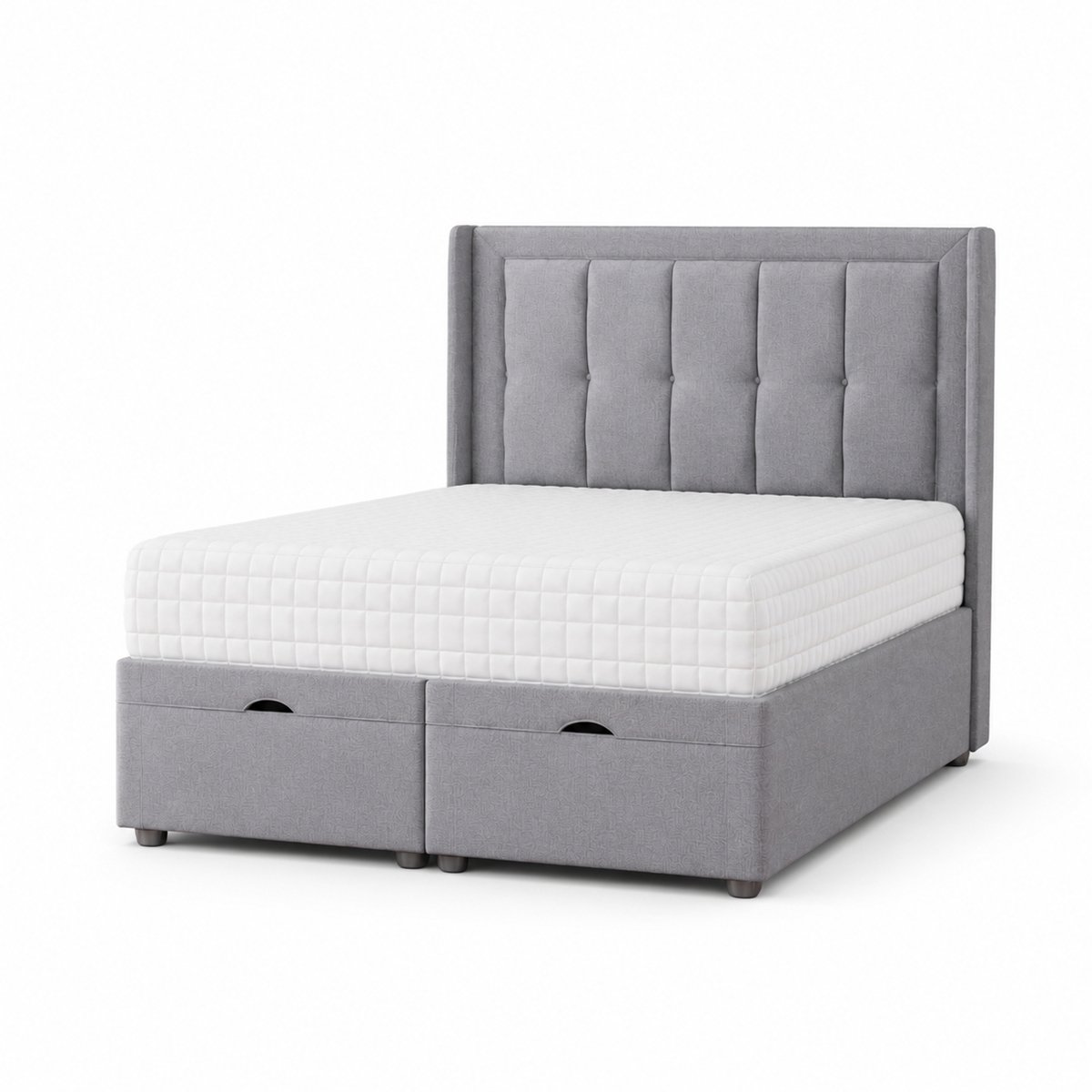 Comfy Deluxe Arlo   4ft6 Double  Ottoman End Lift  Bed Set - Linen Silver