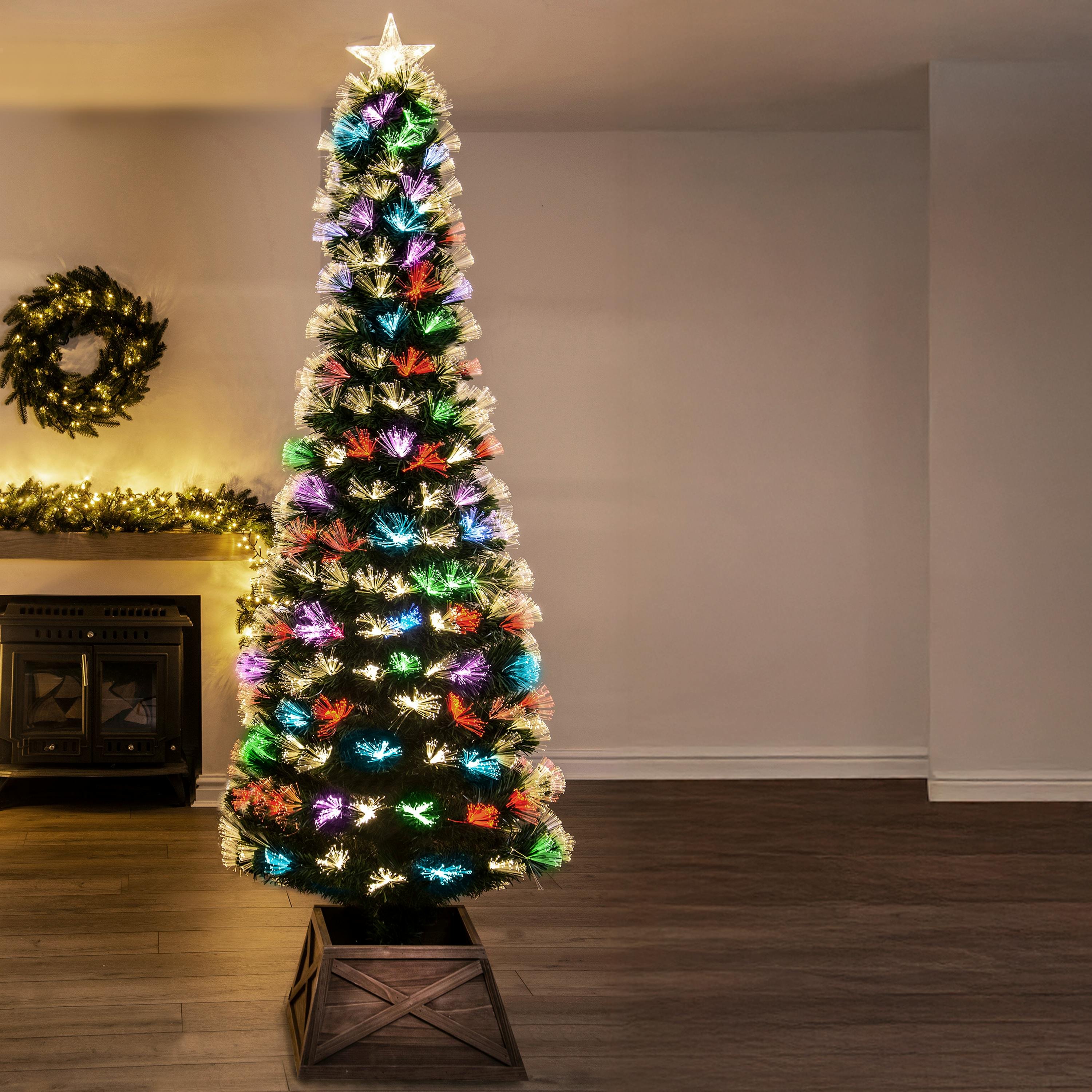 Christmas Tree World 7ft Vesuvius Fir Fibre Optic Christmas Tree