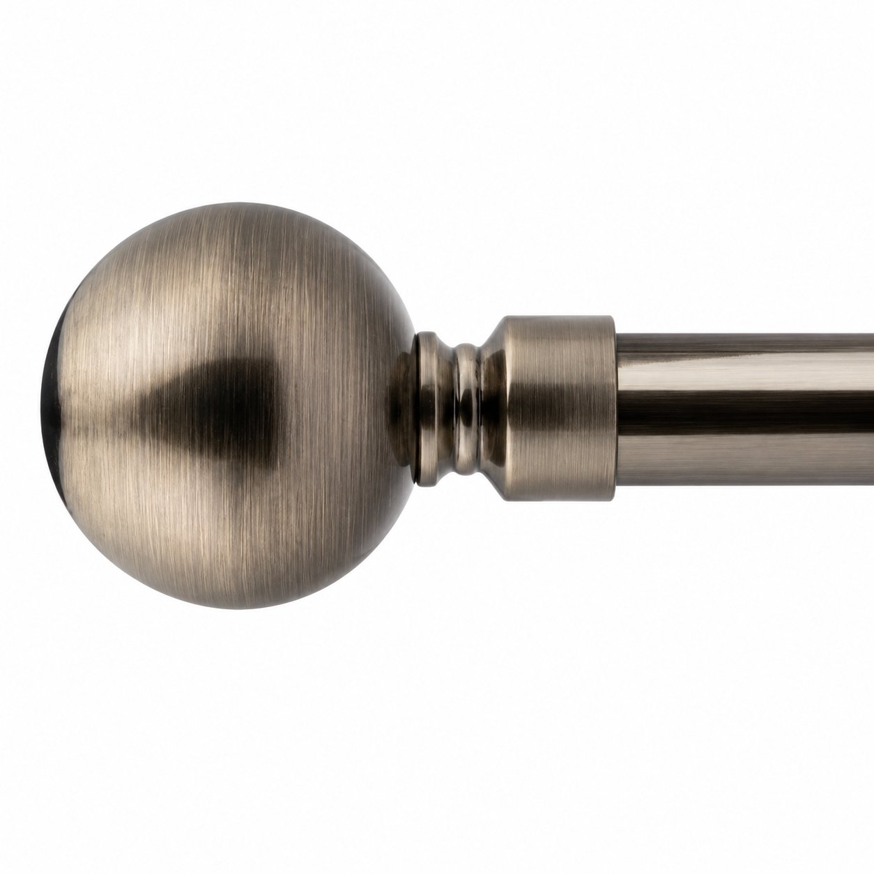 New Edge Blinds 16-19mm Black Silk Ball Eyelet Curtain Pole - 120cm - 210cm