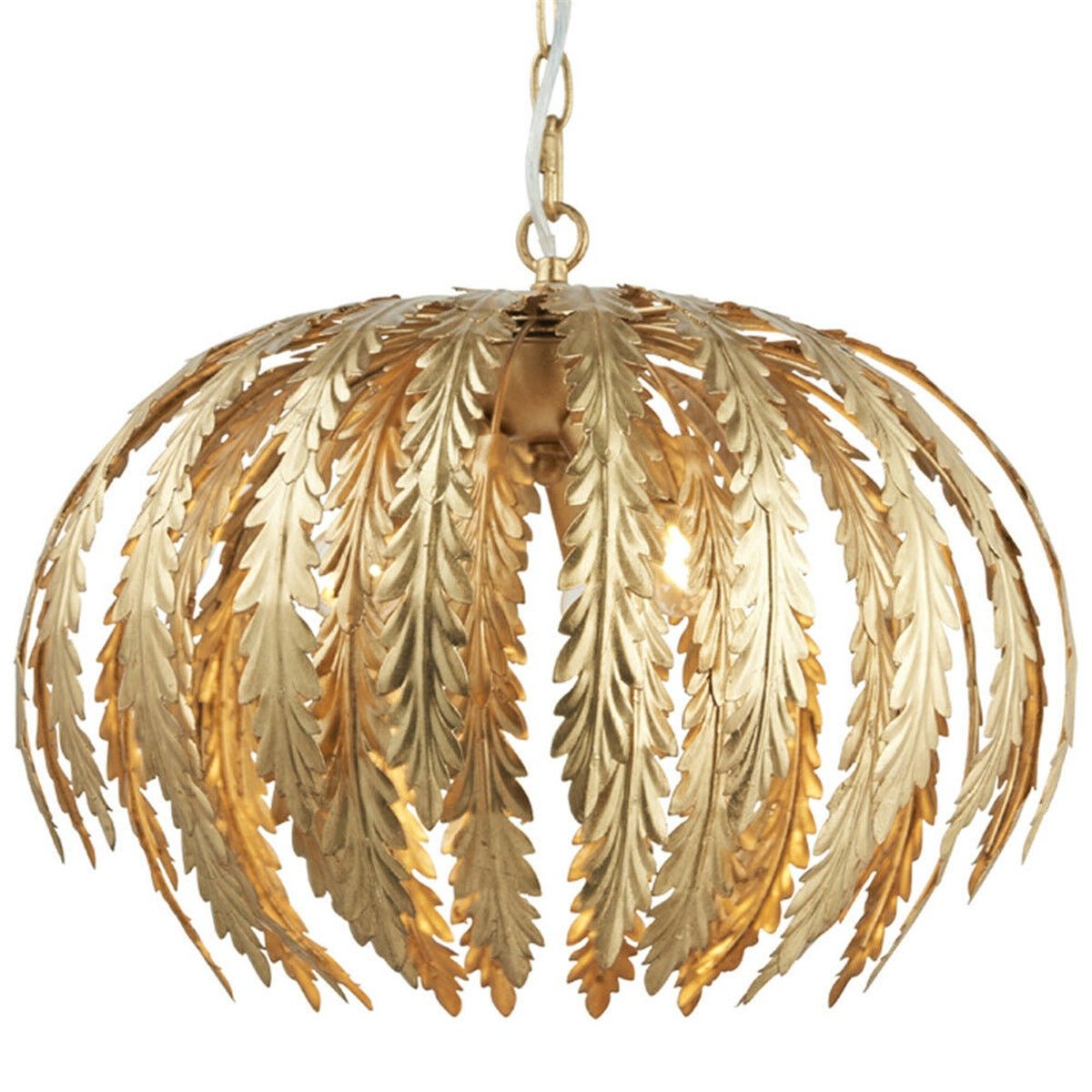 Loops Direct Steel Floral 3-Light Ceiling Pendant - Gold