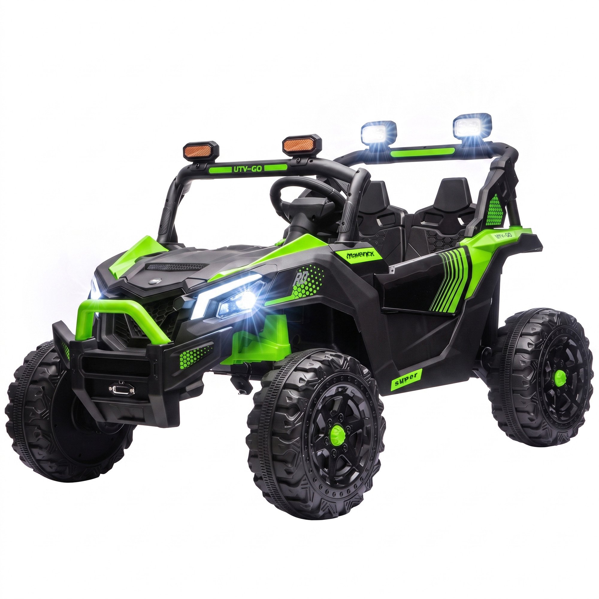 AIYAPLAY 24V 2 Seater Age 3-8 Remote Control Electric Ride on Car – Green