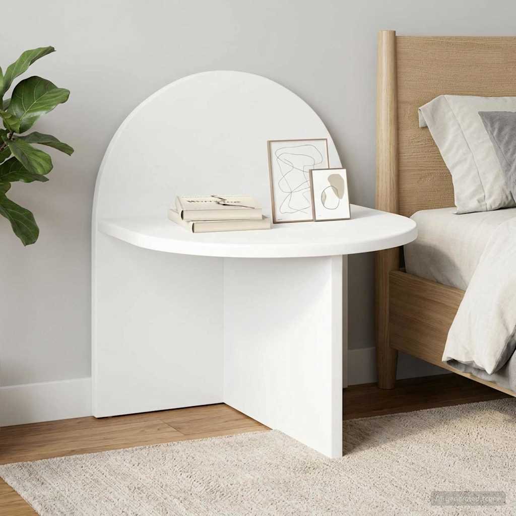Walplus Engineered Wood Bedside Table - White - 40 x 35.5 x 45.5 cm