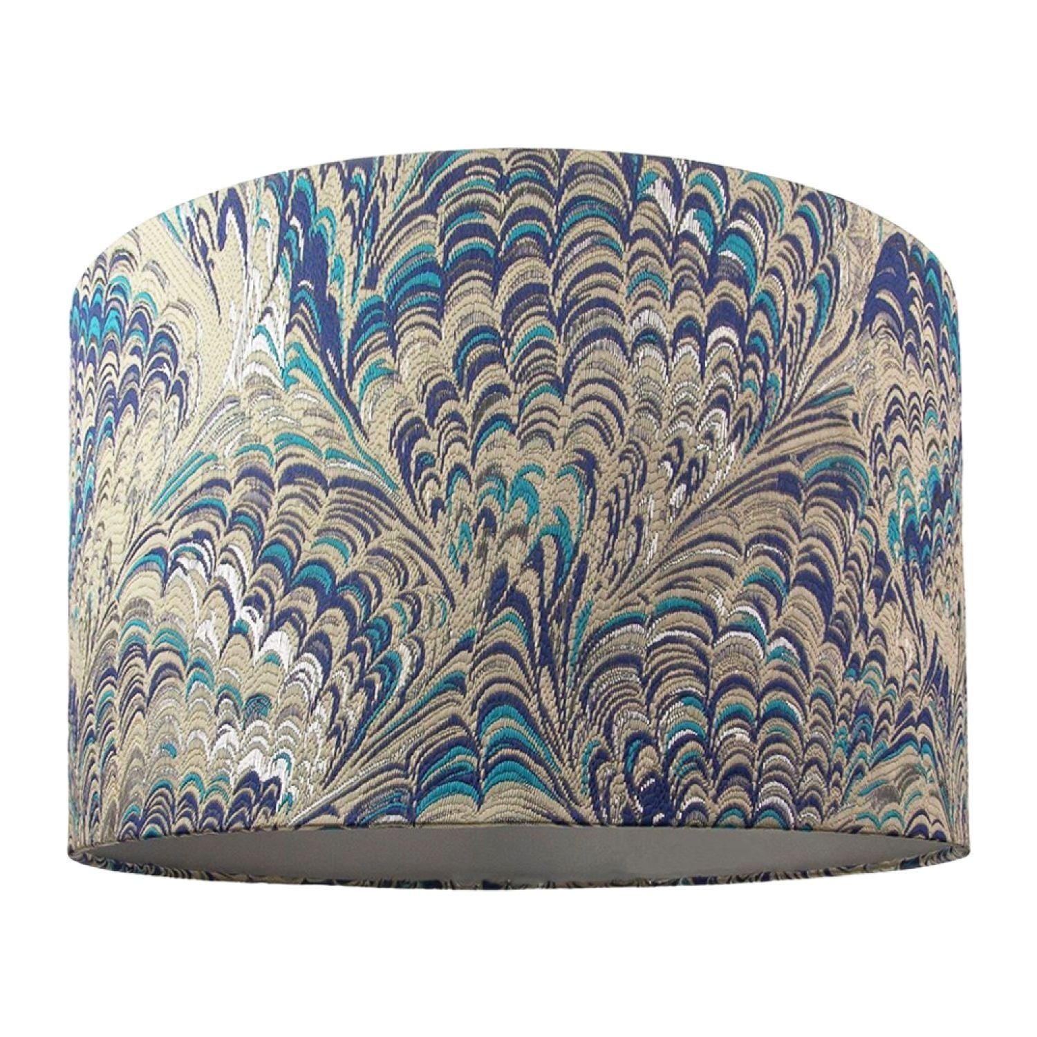Happy Homewares Multicoloured Peacock Print in Soft Cotton Lampshade - 40cm