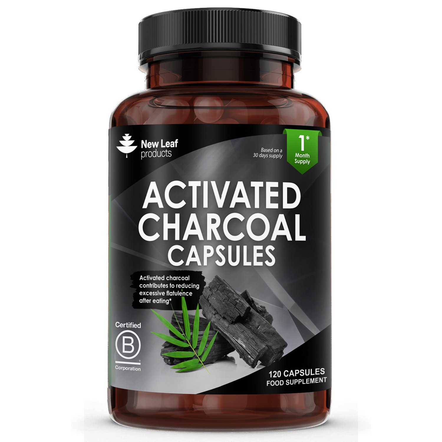 New Leaf Activated Charcoal 1040mg - 120 Capsules