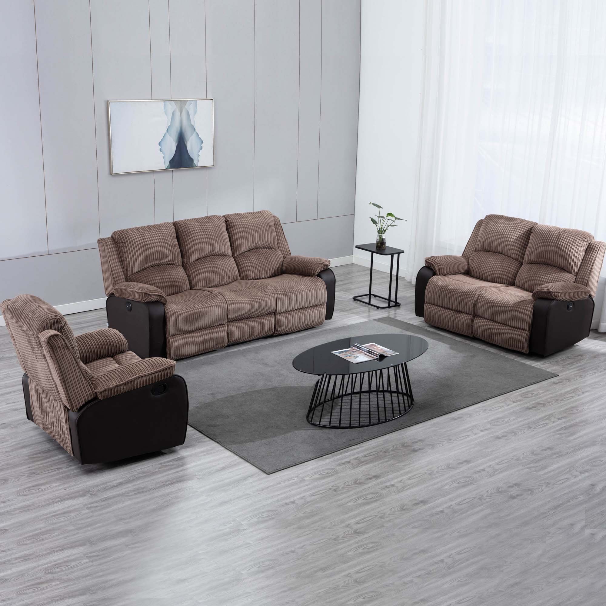 Furniture Online Postana Electric Recliner 1+2+3 Seater Sofa Set - Brown