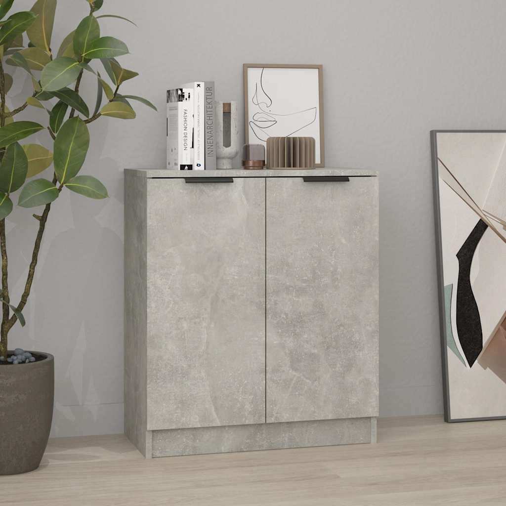Walplus Engineered Wood Storage Sideboard - Concrete Grey - 60 x 30 x 70 cm