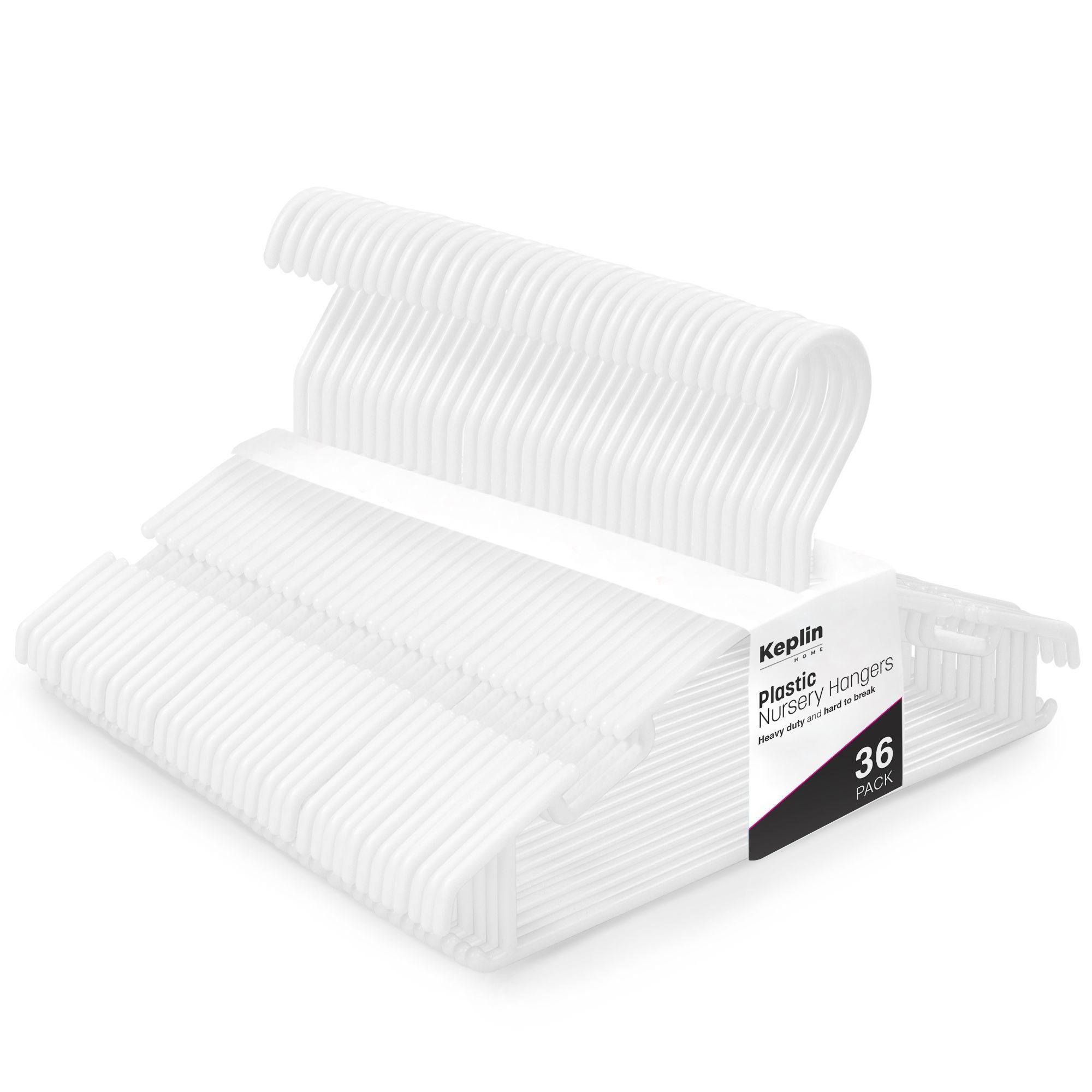Keplin White Children's Non-Slip Clothes Hangers - Pack of 36