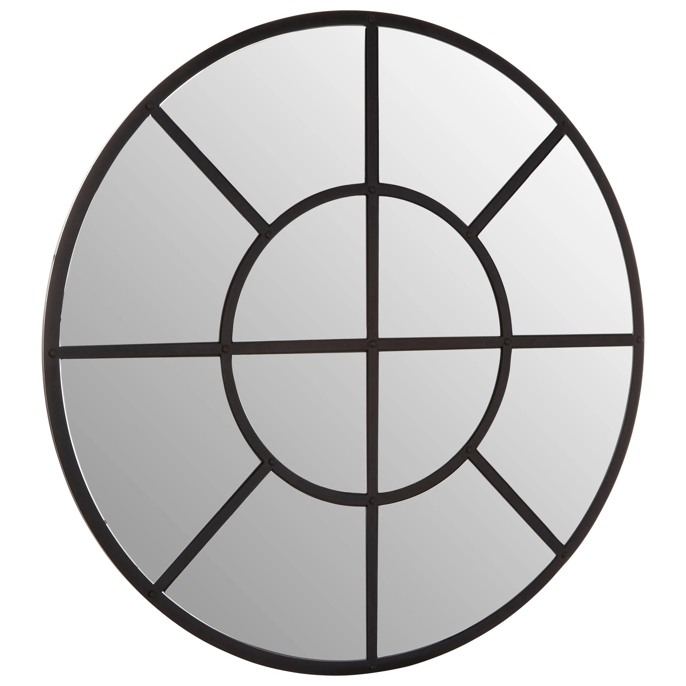 Orsina Descartes Finish Round Wall Mirror – Black