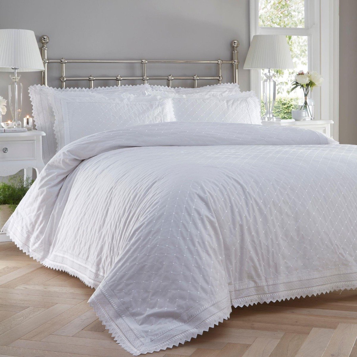 Portfolio Home Balmoral White Duvet Cover Set - Double