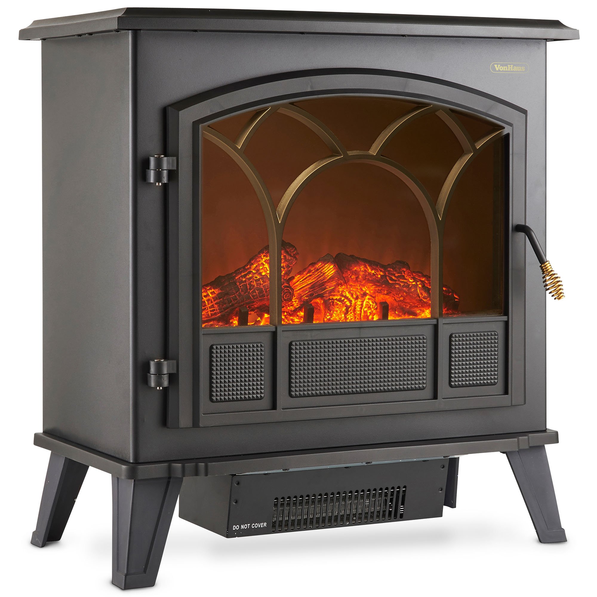 VonHaus 1850W Electric Stove Heater - Black