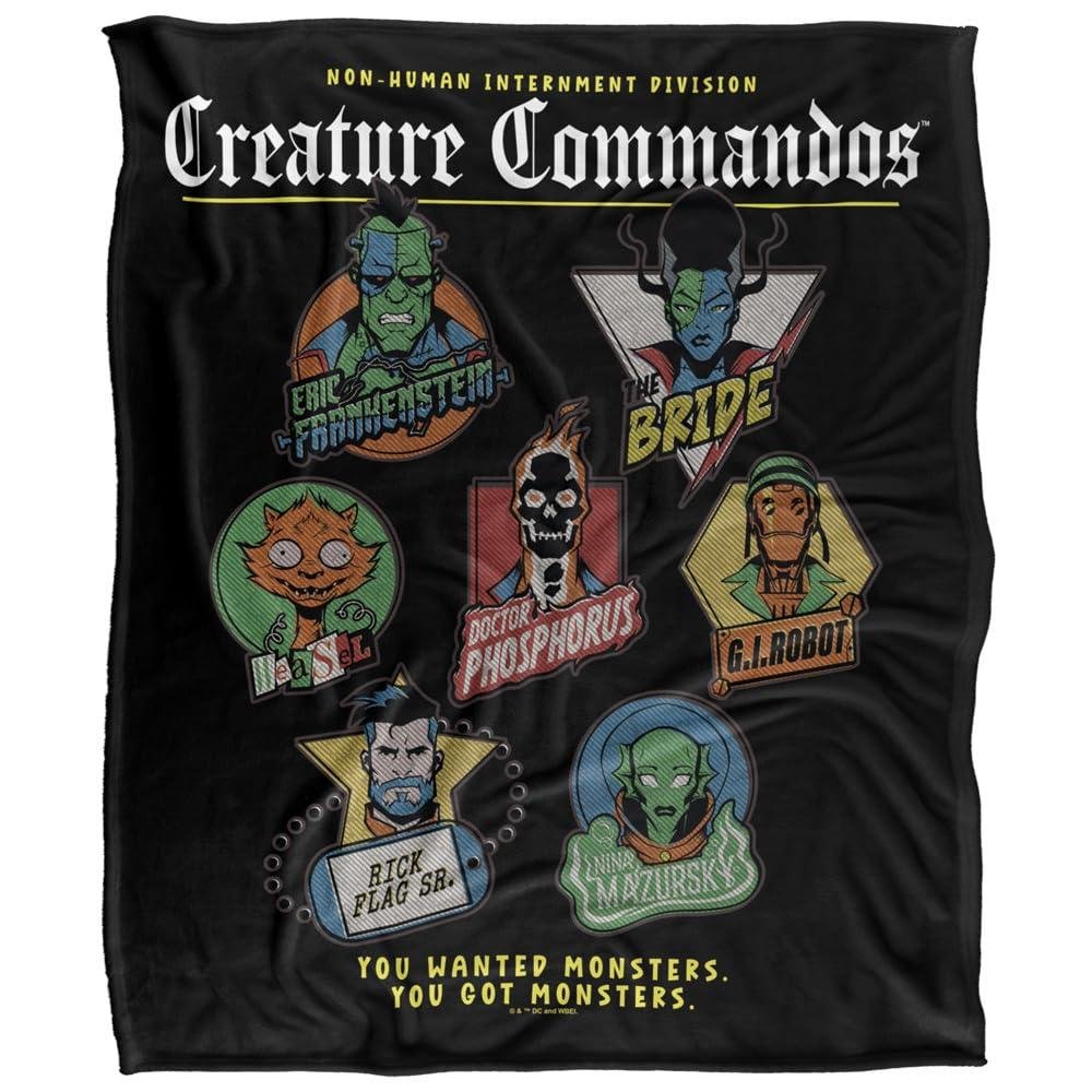 Creature Commandos Badge Soft Touch Blanket - 152cm x 127cm