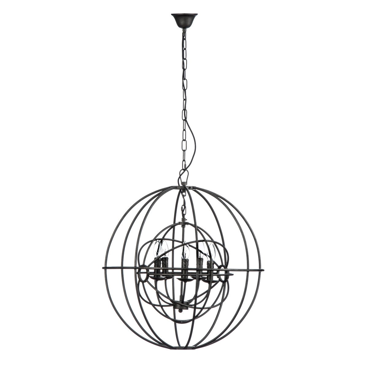 Orsina Orbital 5-Arm Metal Pendant Light - Black