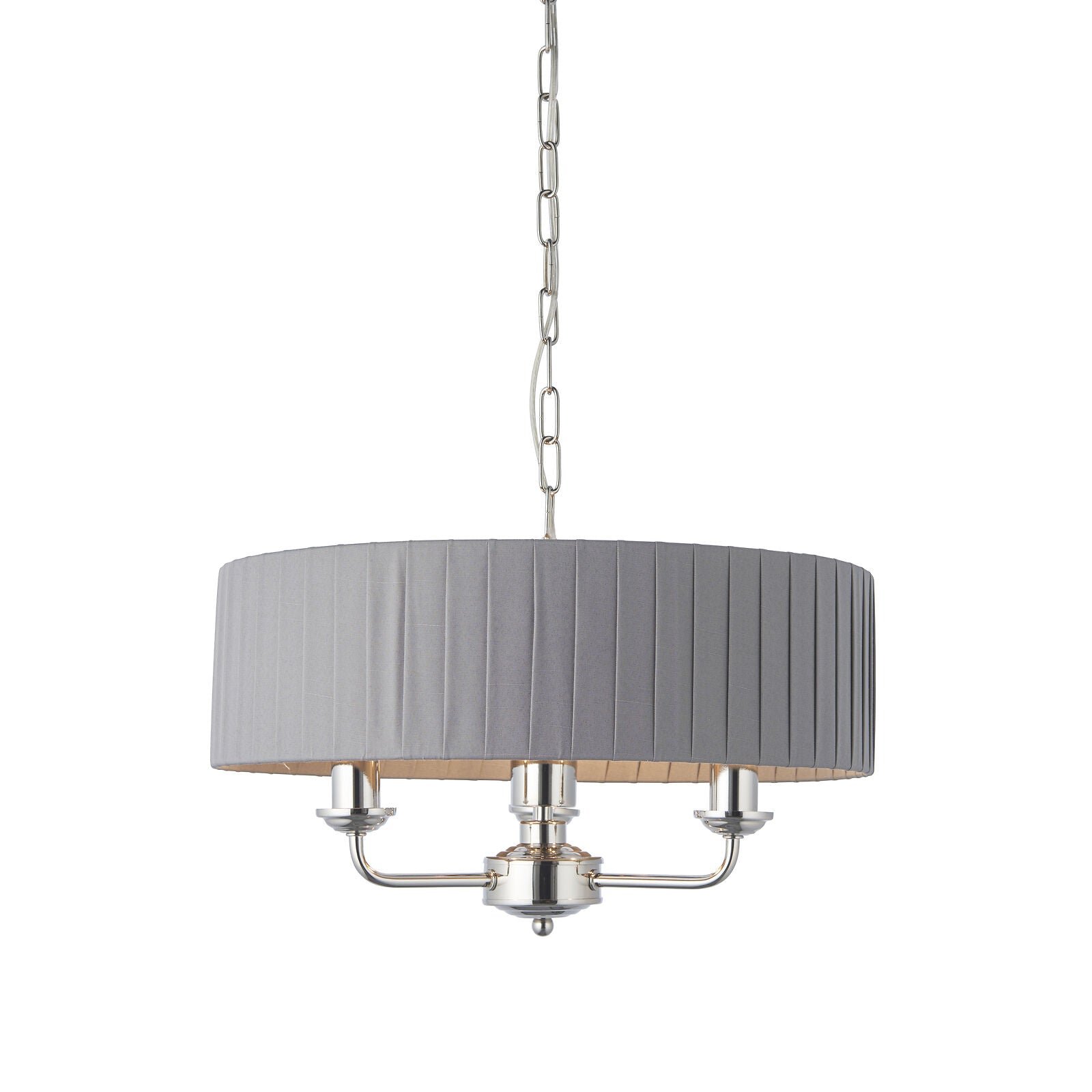 Loops Direct 3-Light Pendant Light - Nickel and Charcoal 30-76cm Drop