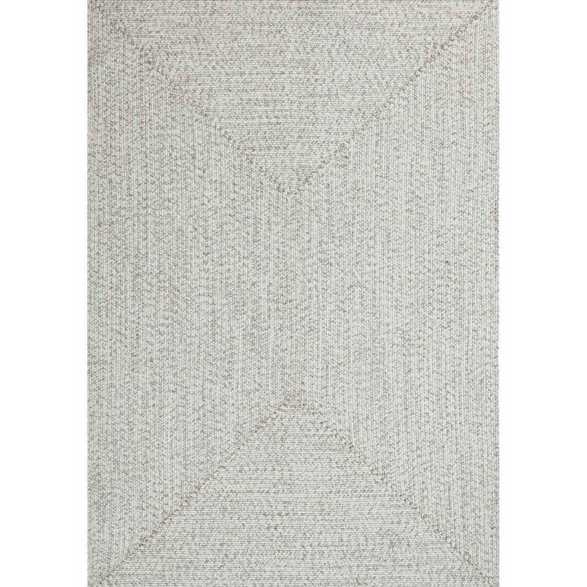 Hanse Home White Indoor Outdoor Trenzado Bordered Plain Rug - 80 x 150cm