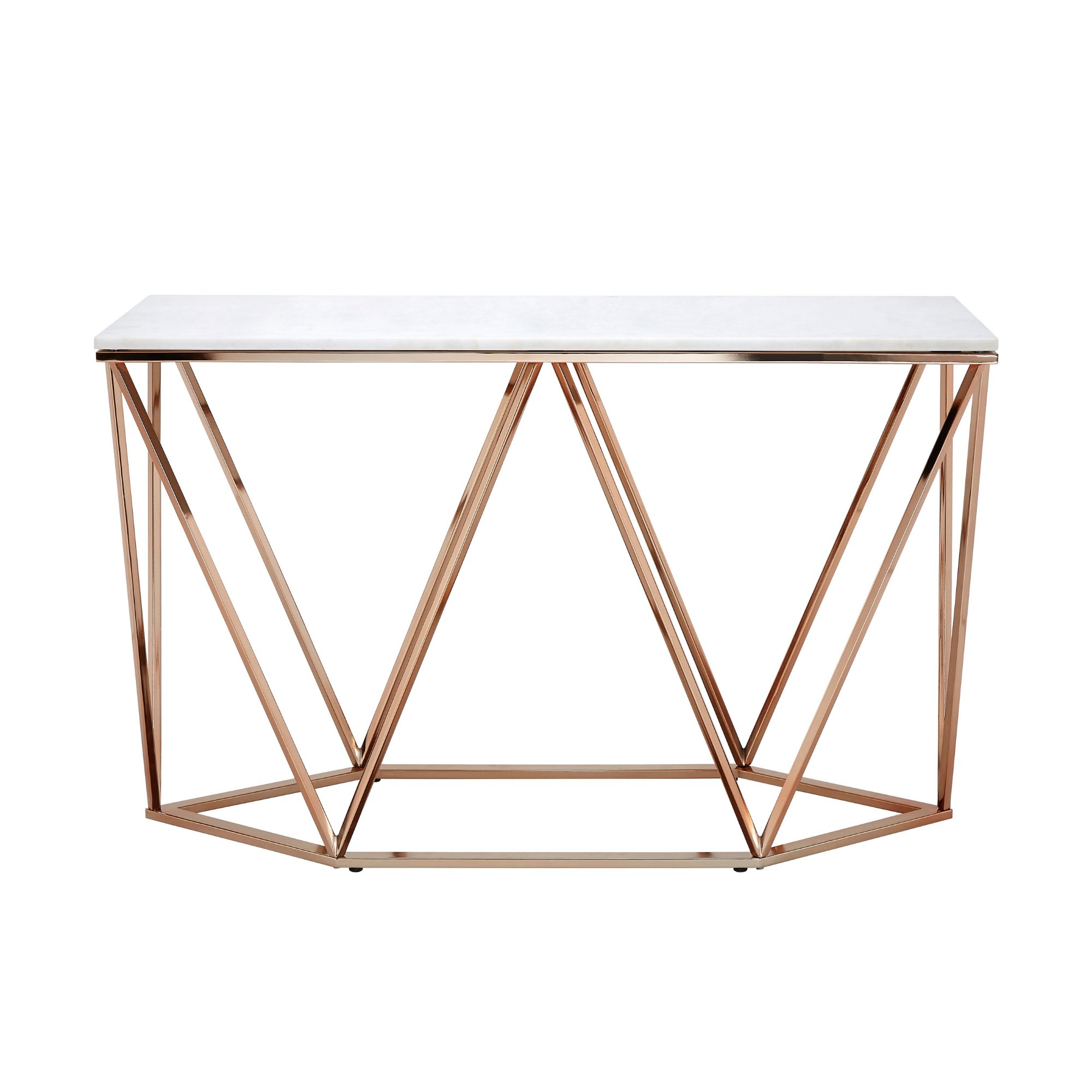 Orsina Allure Faux Marble Top Console Table – Two Tone