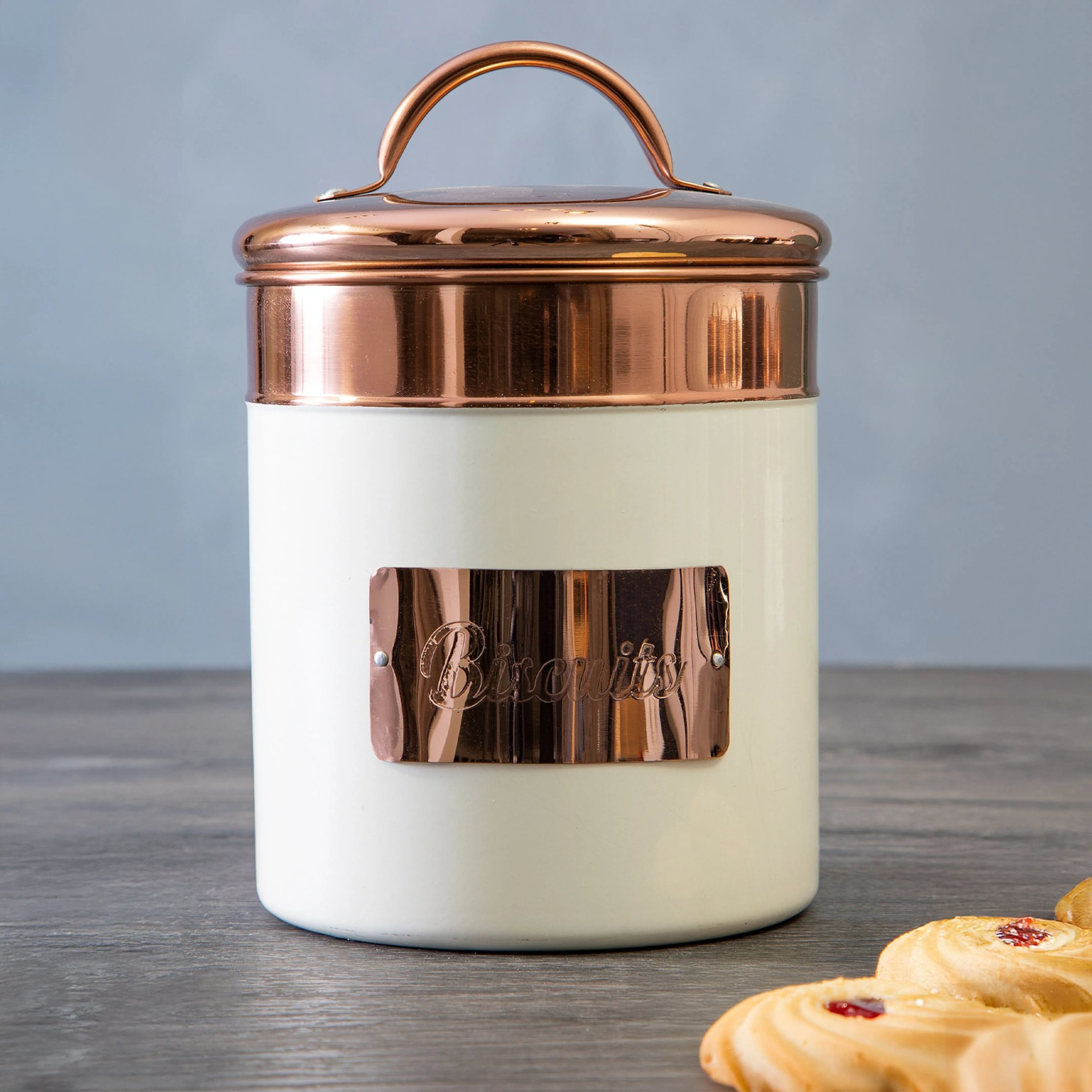 Orsina Prescott Copper Biscuit Canister – Cream
