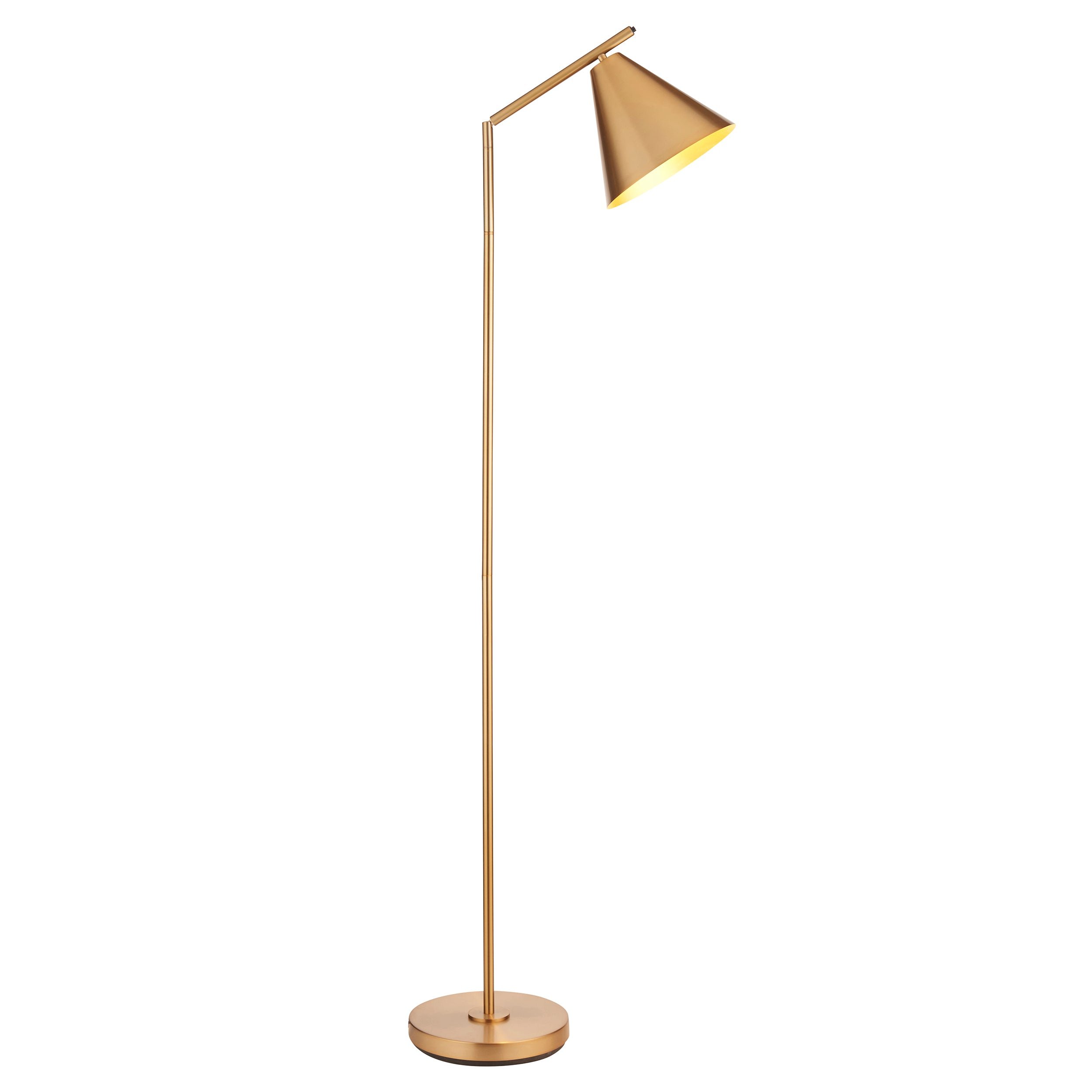 Loops Direct Steel Floor Lamp - Warm Antique Brass Plate Warm Antique Brass