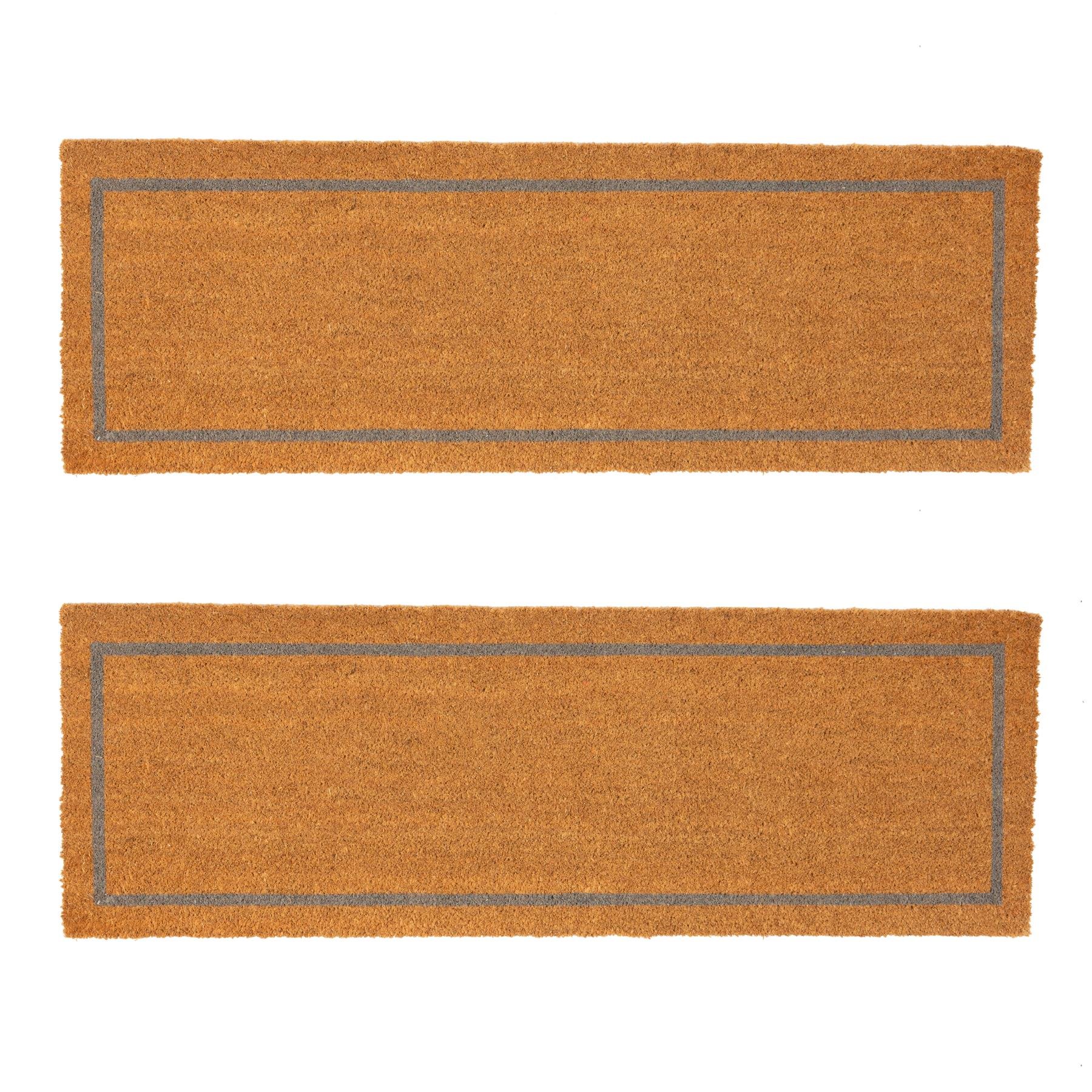 Nicola Spring Coir Double Door Mats - Grey Inset - Pack of 2