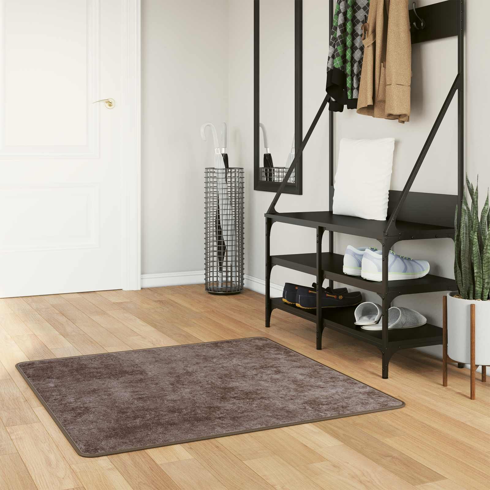 Walplus Marsa Polyester Rug Runner - Grey - 100 x 100 cm