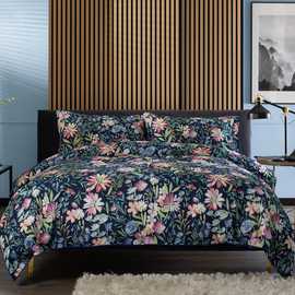 Deyongs Spring Flowers Blue Floral Printed Duvet Set - Double