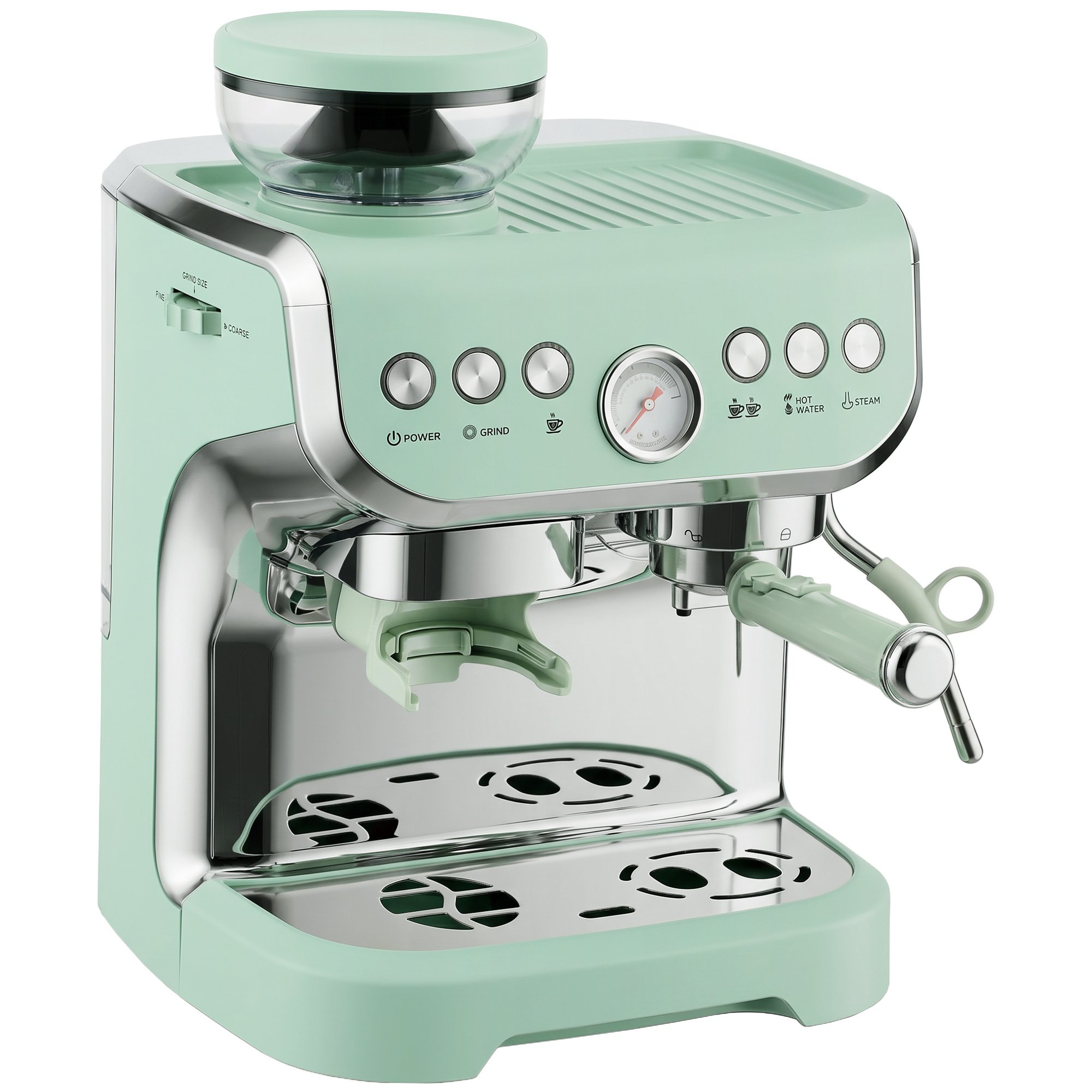 HOMCOM Espresso Machine Bean to Cup Coffee Machine, Steam Wand, Light Green