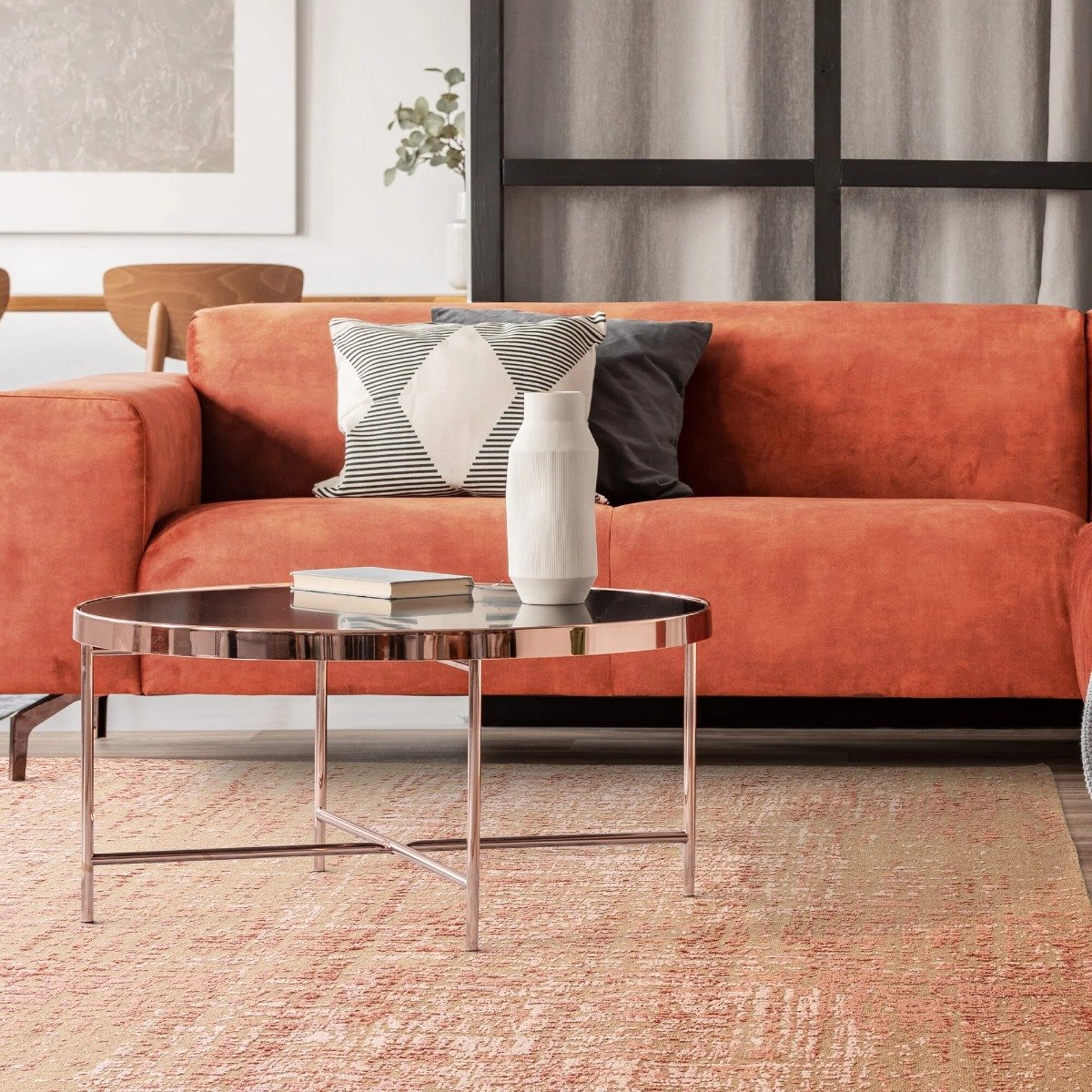 Mega Flooring Orange Modern Abstract Rug - 120 x 170cm