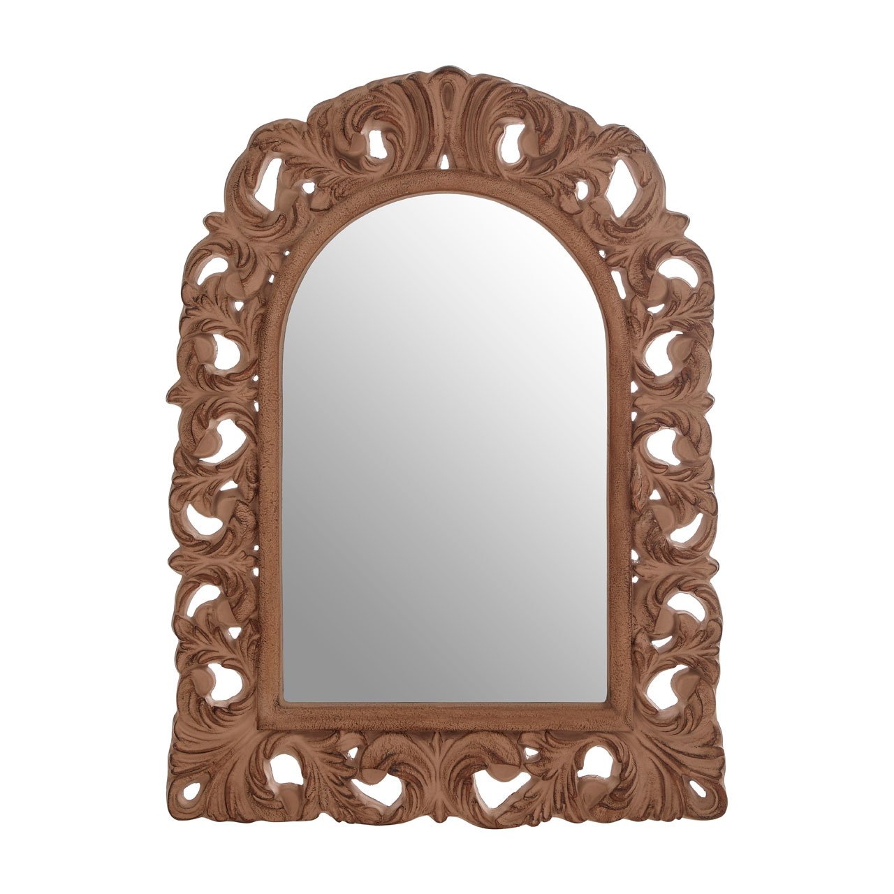 Orsina Tristram Antique Arc Leaf Wall Mirror – Brown