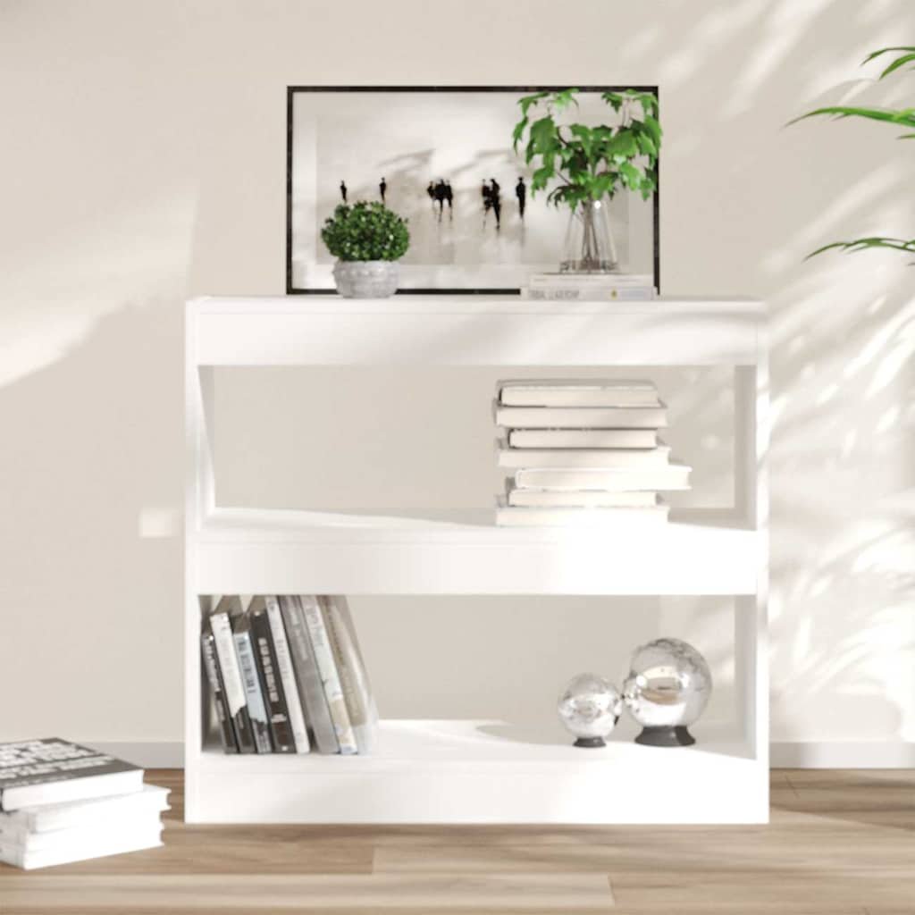 Walplus Engineered Wood Book Cabinet - White - 80 x 30 x 72 cm