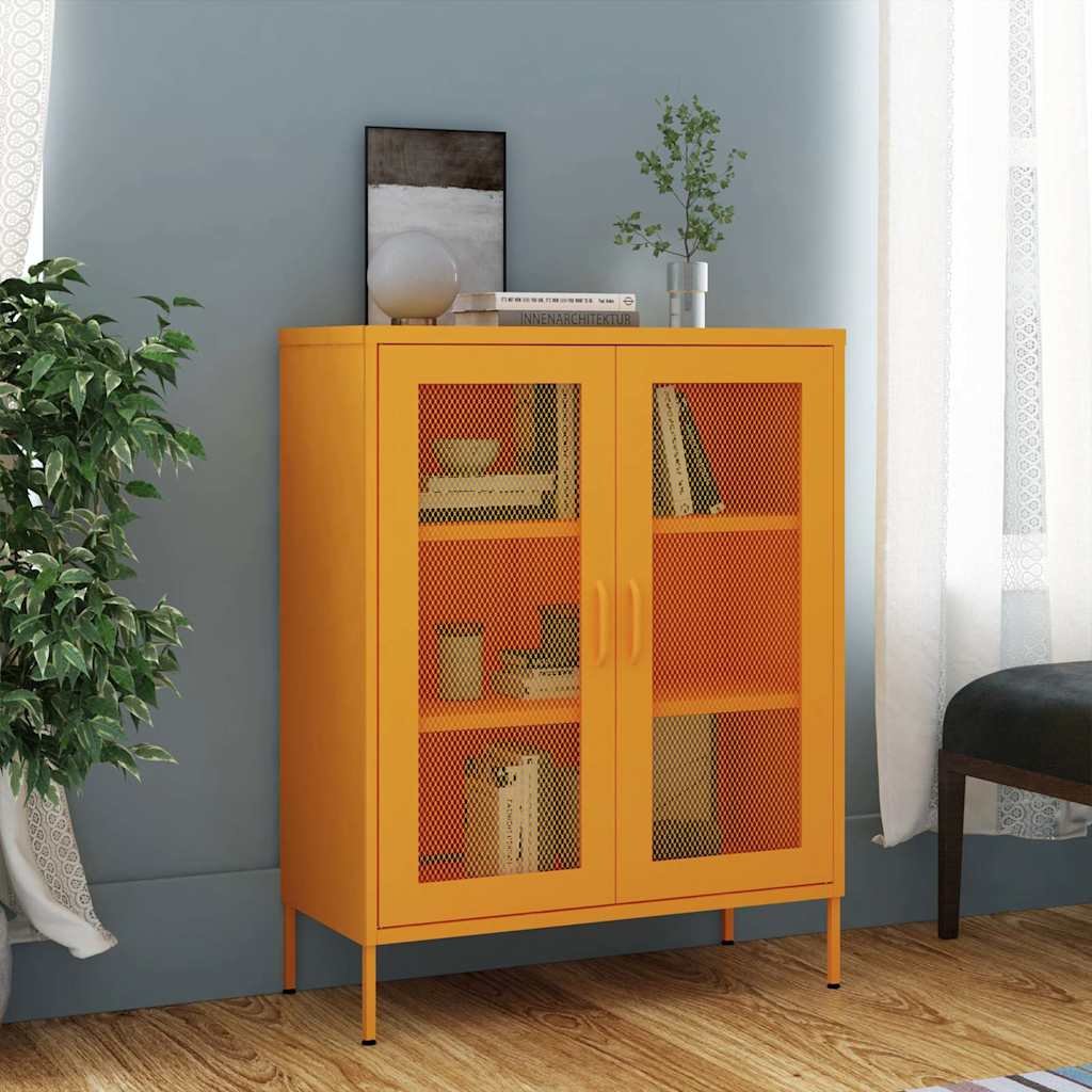 Walplus Steel Storage Cabinet - Mustard - 80 x 35 x 101.5 cm
