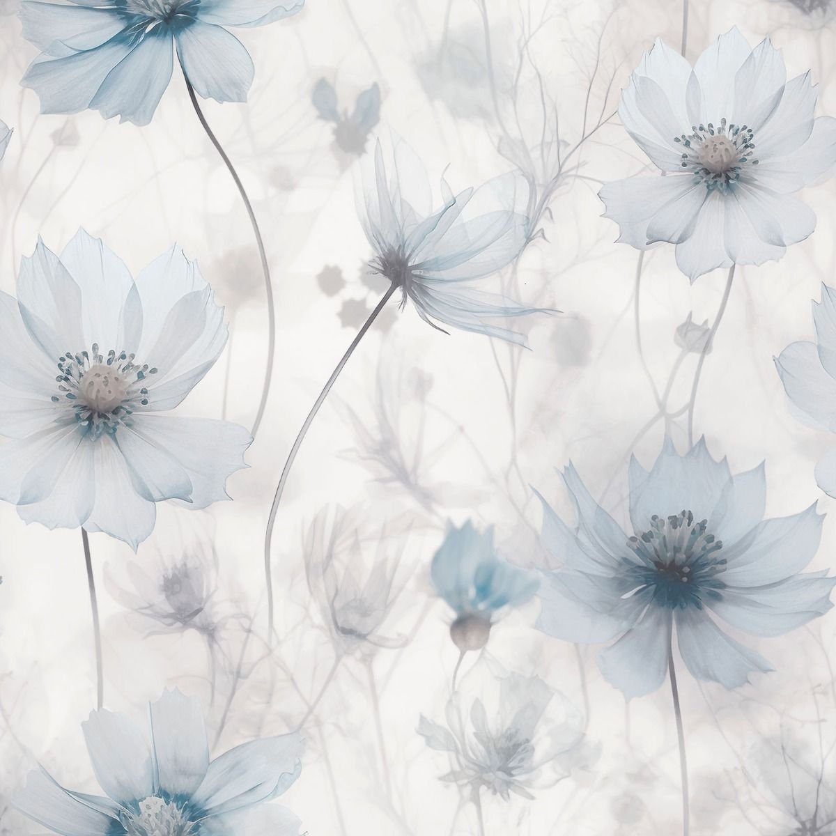 Muriva Lissa Flowers Wallpaper - Blue