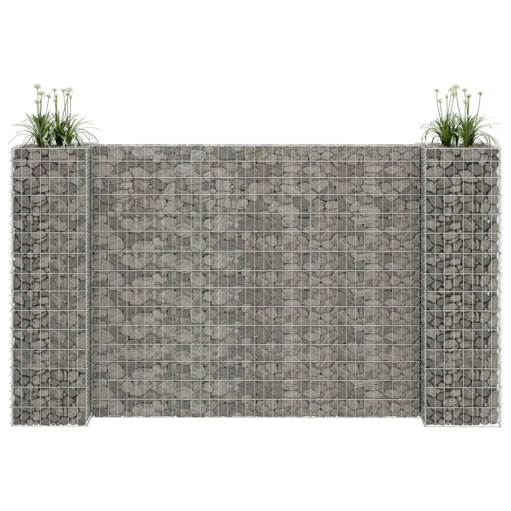 Walplus Steel Gabion Basket - Silver - 260 x 40 x 150 cm