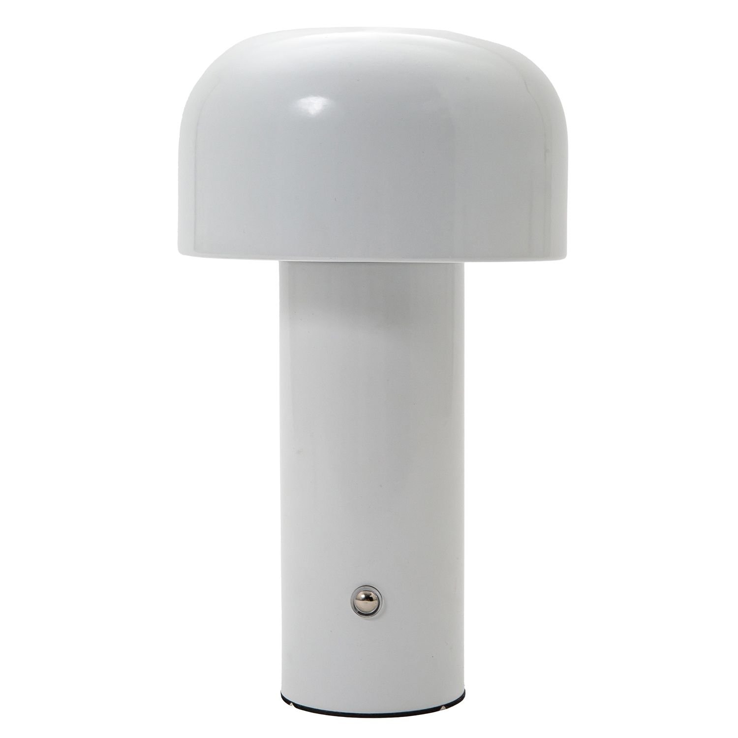 Happy Homewares Gloss White Mushroom Rechargeable LED Touch Table Lamp - 12.7cm