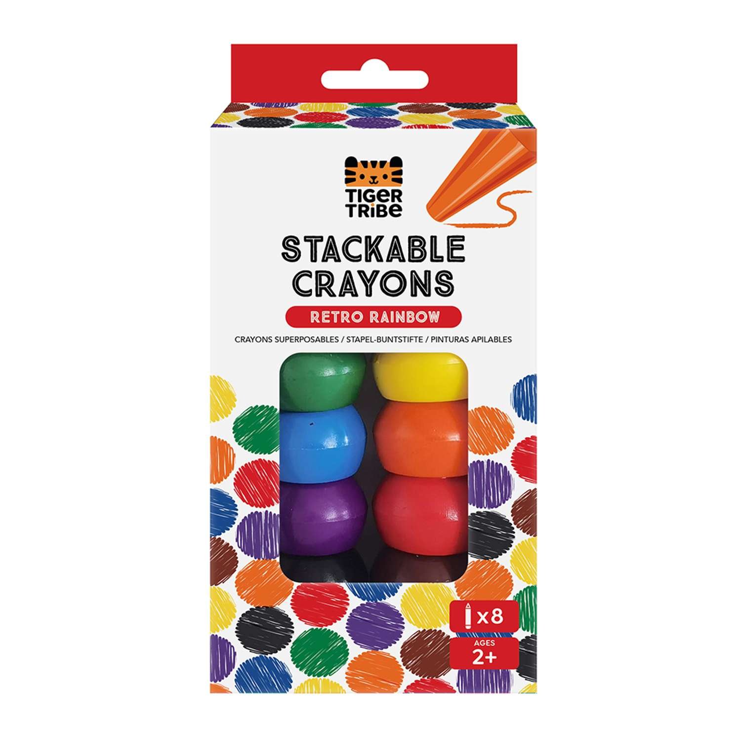 Tiger Tribe Stackable Crayons Retro Rainbow - 2 Years +