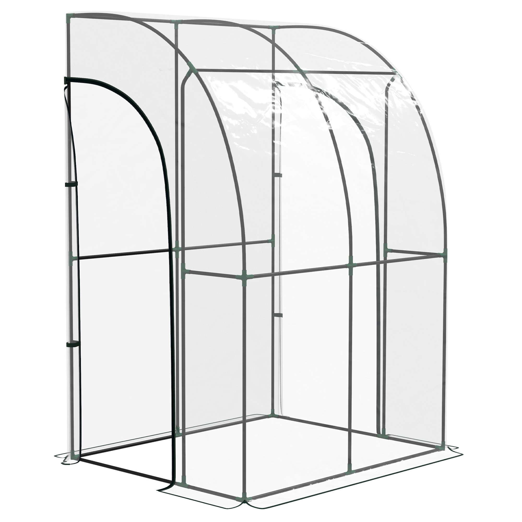 Outsunny Lean-to Walk-In Greenhouse – Clear