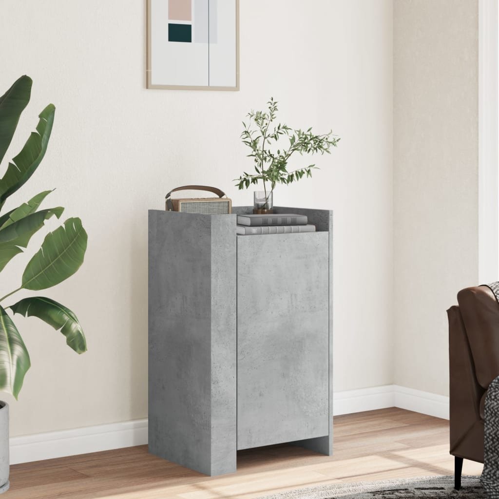 Walplus Engineered Wood Sideboard - Concrete Grey - 45 x 35 x 75 cm