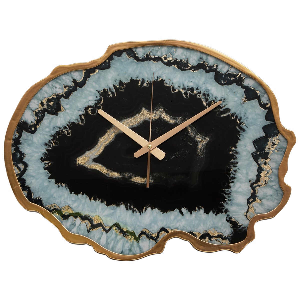 Orsina Celina Agate Effect Wall Clock - Black and Gold