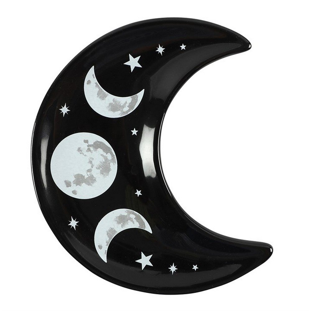 Hill Interiors Crescent Moon Trinket Dish - Black & White