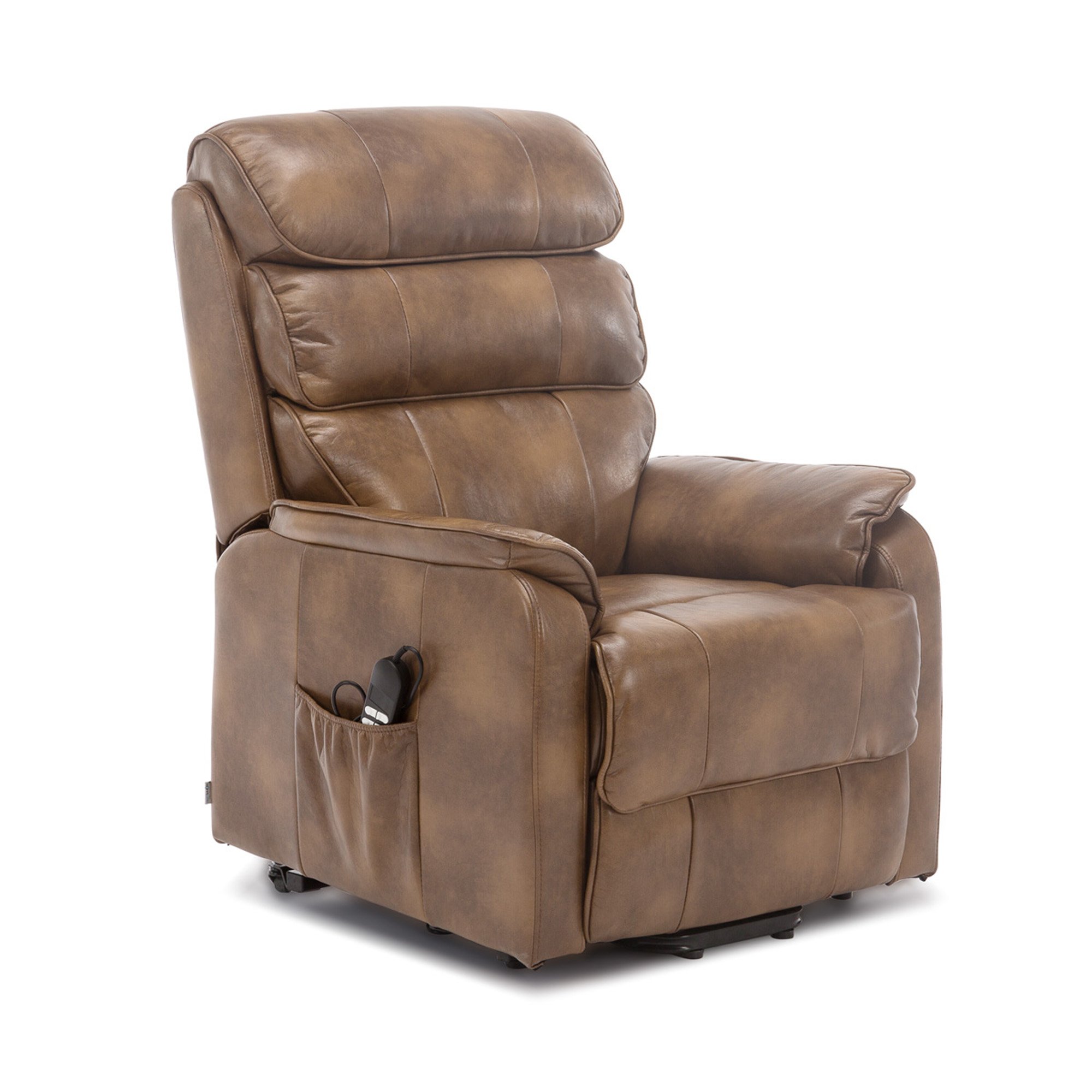 Furniture Online Buckingham Dual Motor Rise Recliner Bonded Leather Chair - Tan
