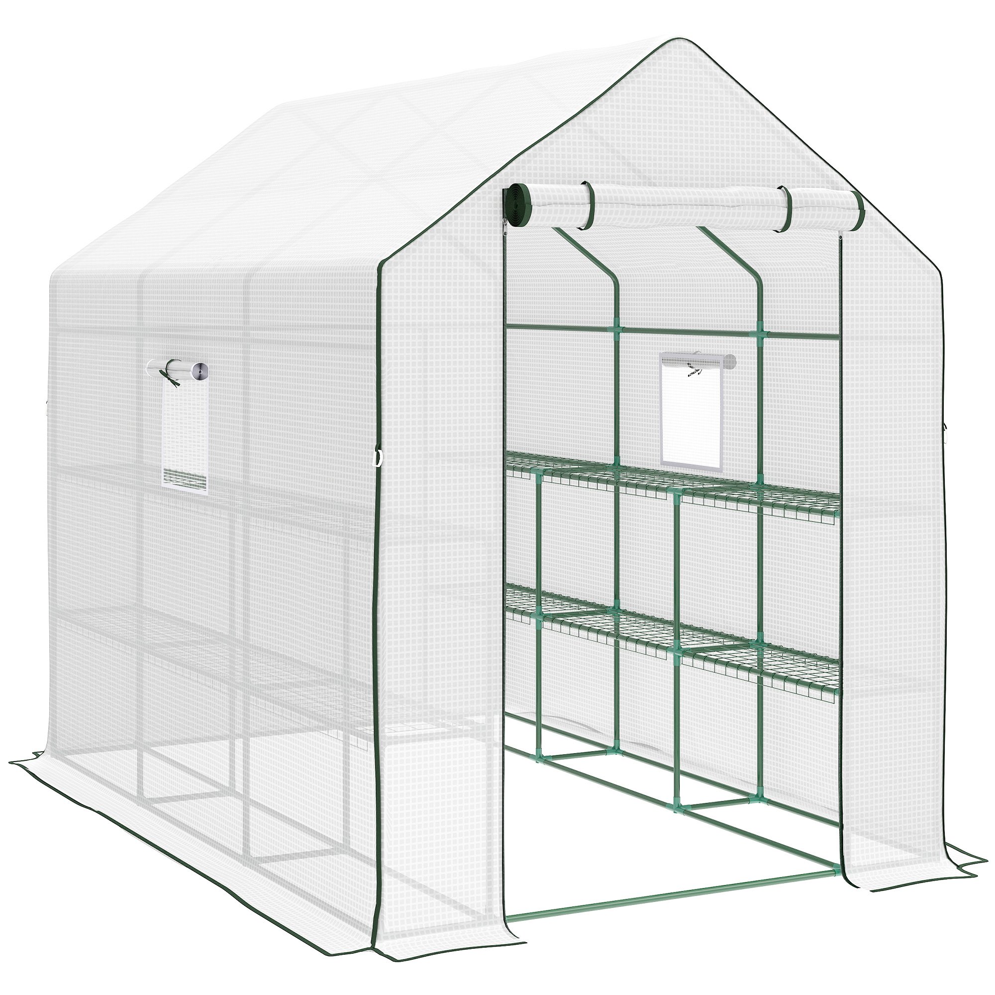 Outsunny Polyethylene Walk-in Greenhouse – White