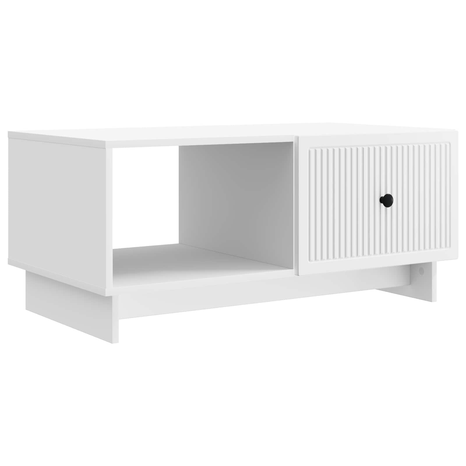 Walplus 2 Shelf Coffee Table - White - 90 x 50 x 40 cm