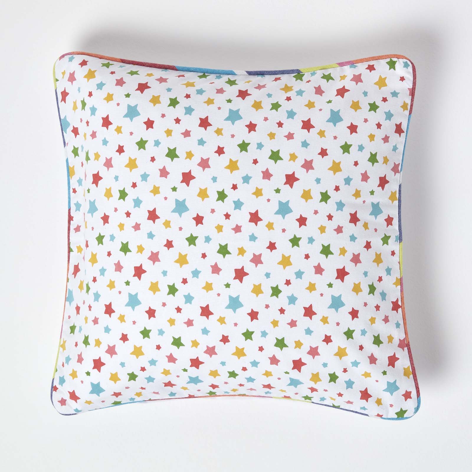 Homescapes Multicoloured Cotton Stars Cushion Cover - 45 x 45 cm