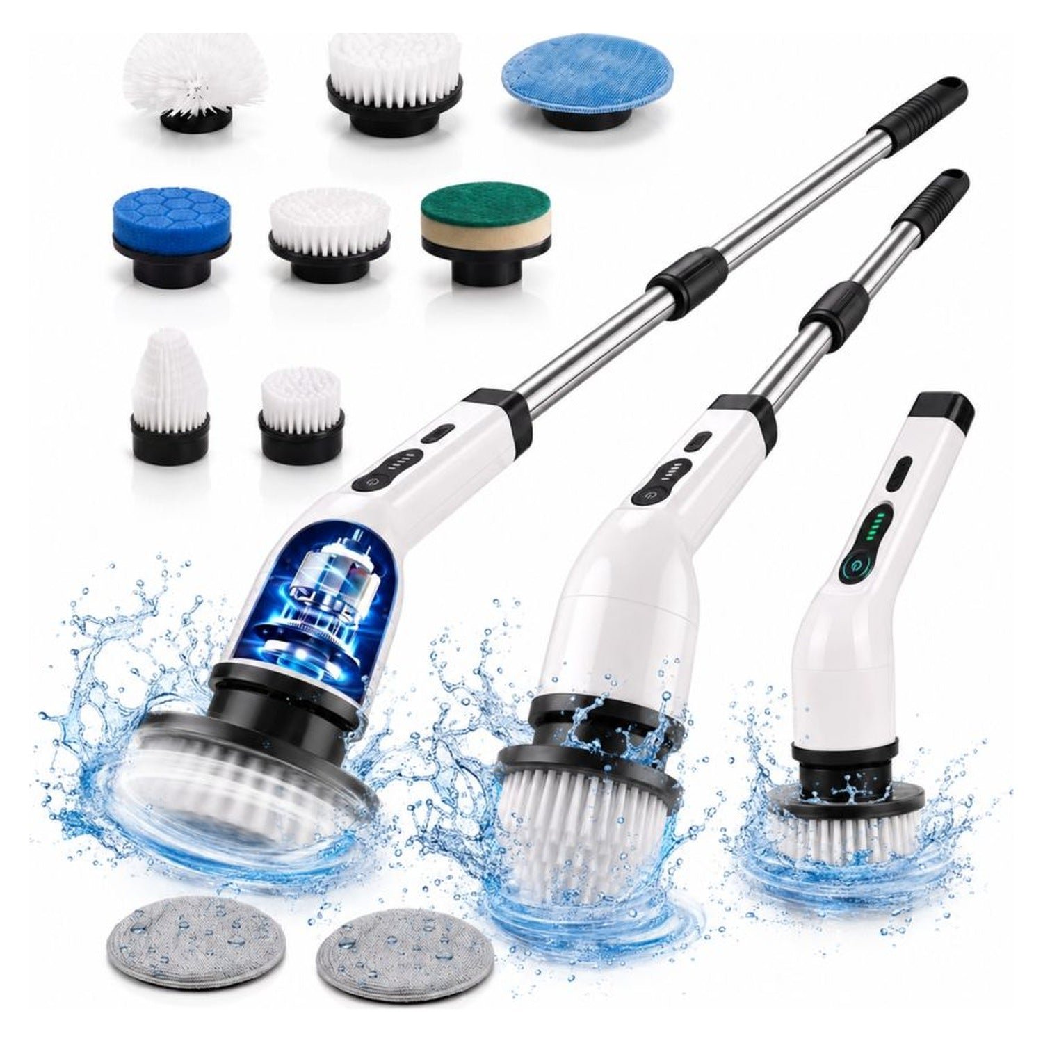Keplin 9-in-1 Cordless Electric Spin Scrubber - White