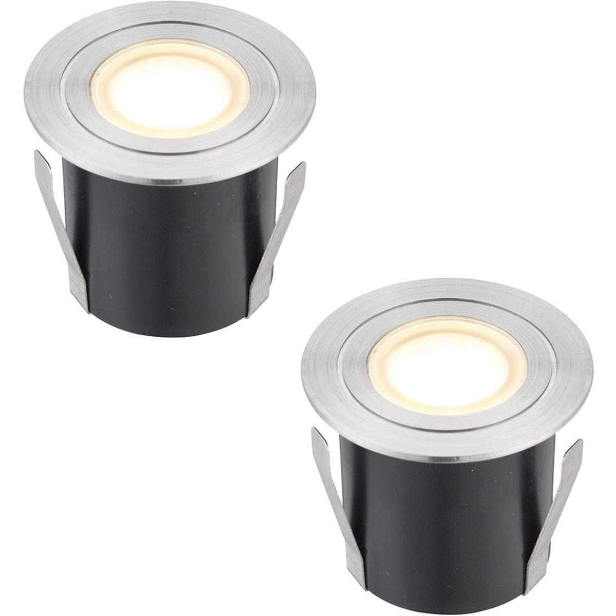 Loops Direct Pack of 2 6cm 316L SS LED Recessed Guide Light - Warm White