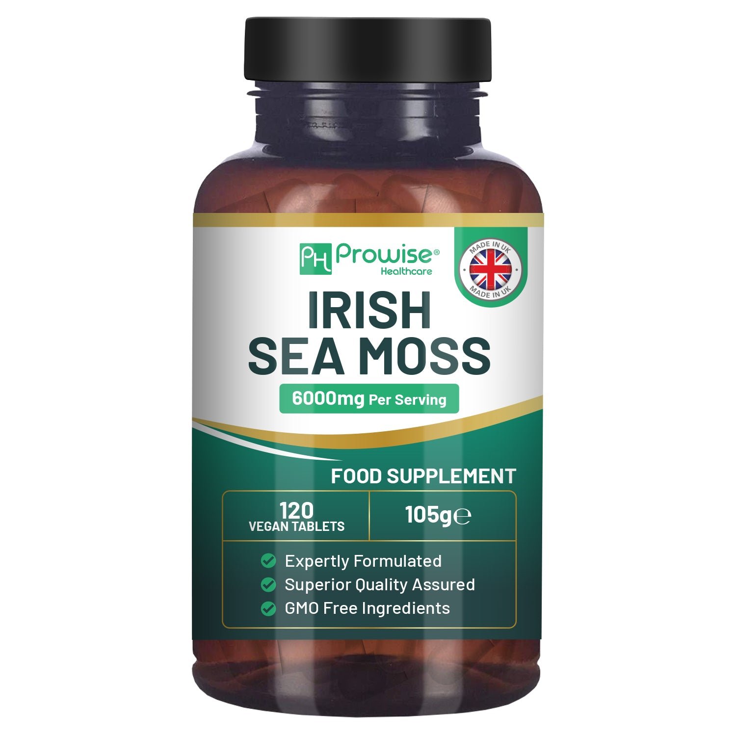 Prowise Vegan 6000mg Irish Sea Moss Tablets High Strength - 120 Tabs