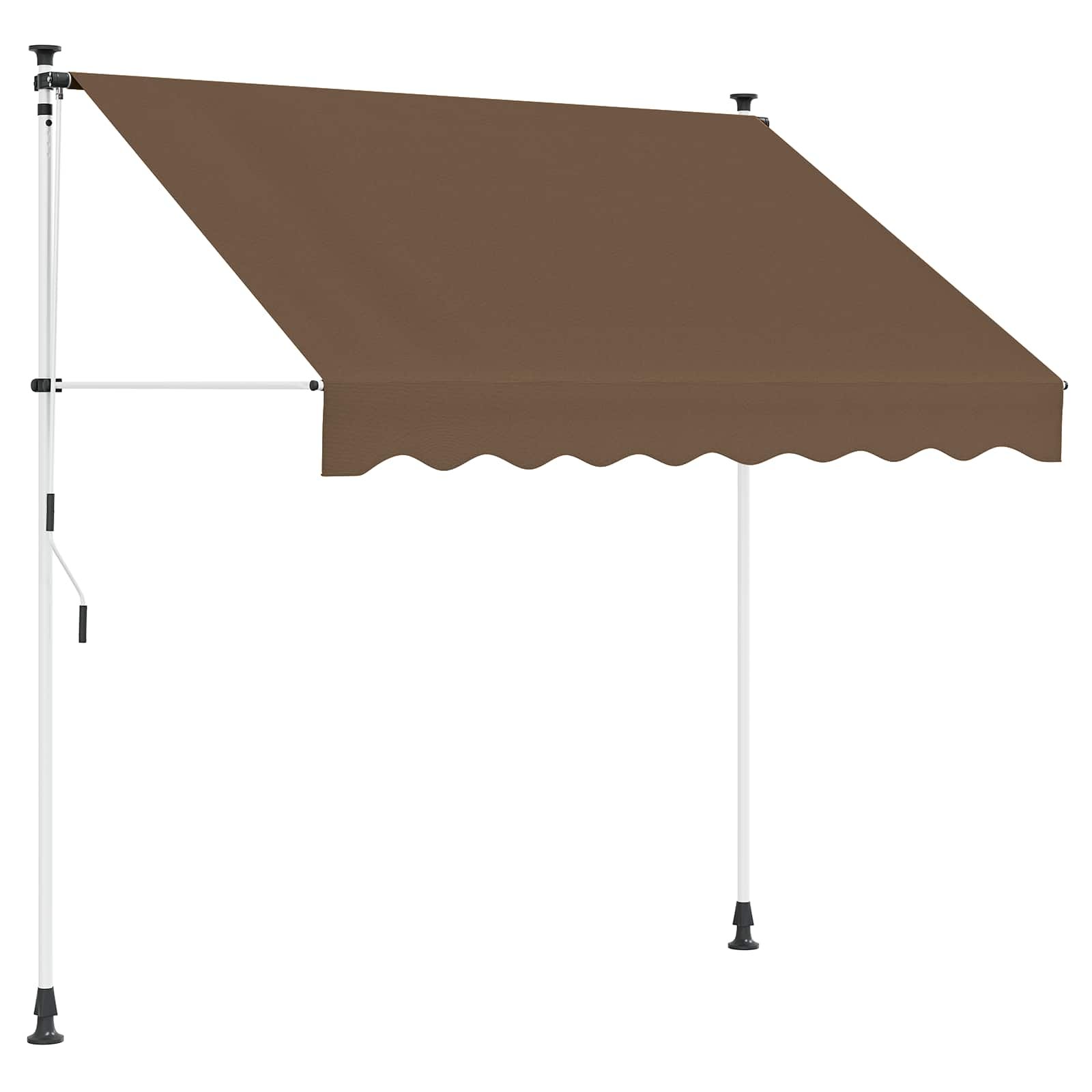 Walplus Manual Polyester Retractable Awning - Taupe - 350 cm