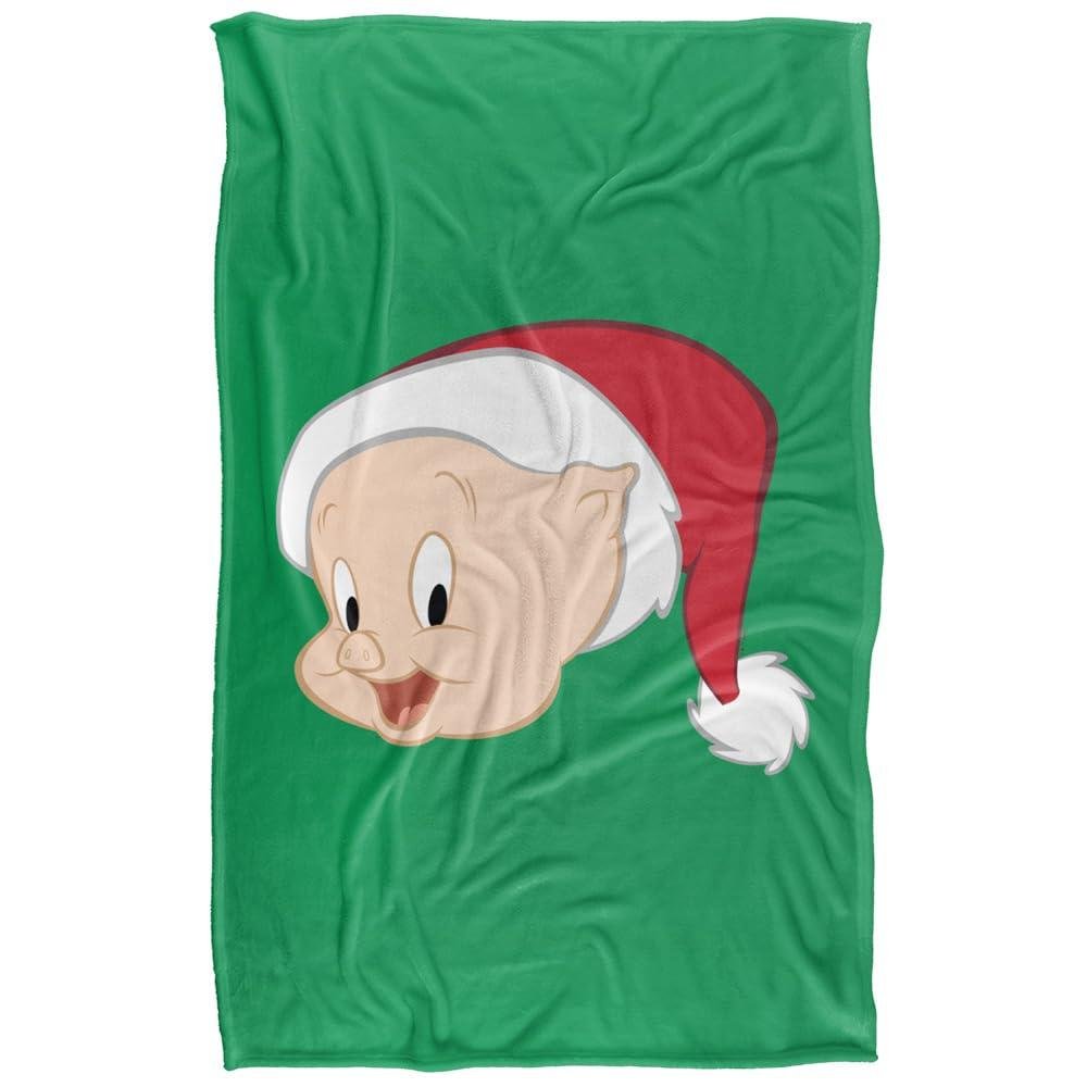 Looney Tunes Porky Pig Santa Hat Soft Touch Blanket - 147cm x 91cm